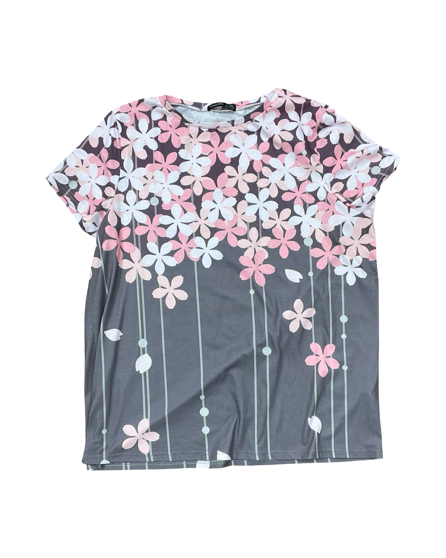 Top Ss By Noracora In Grey & Pink, Size:Xxl