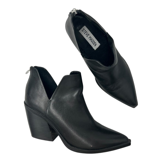 Boots Leather By Steve Madden In Black, Size:6.5