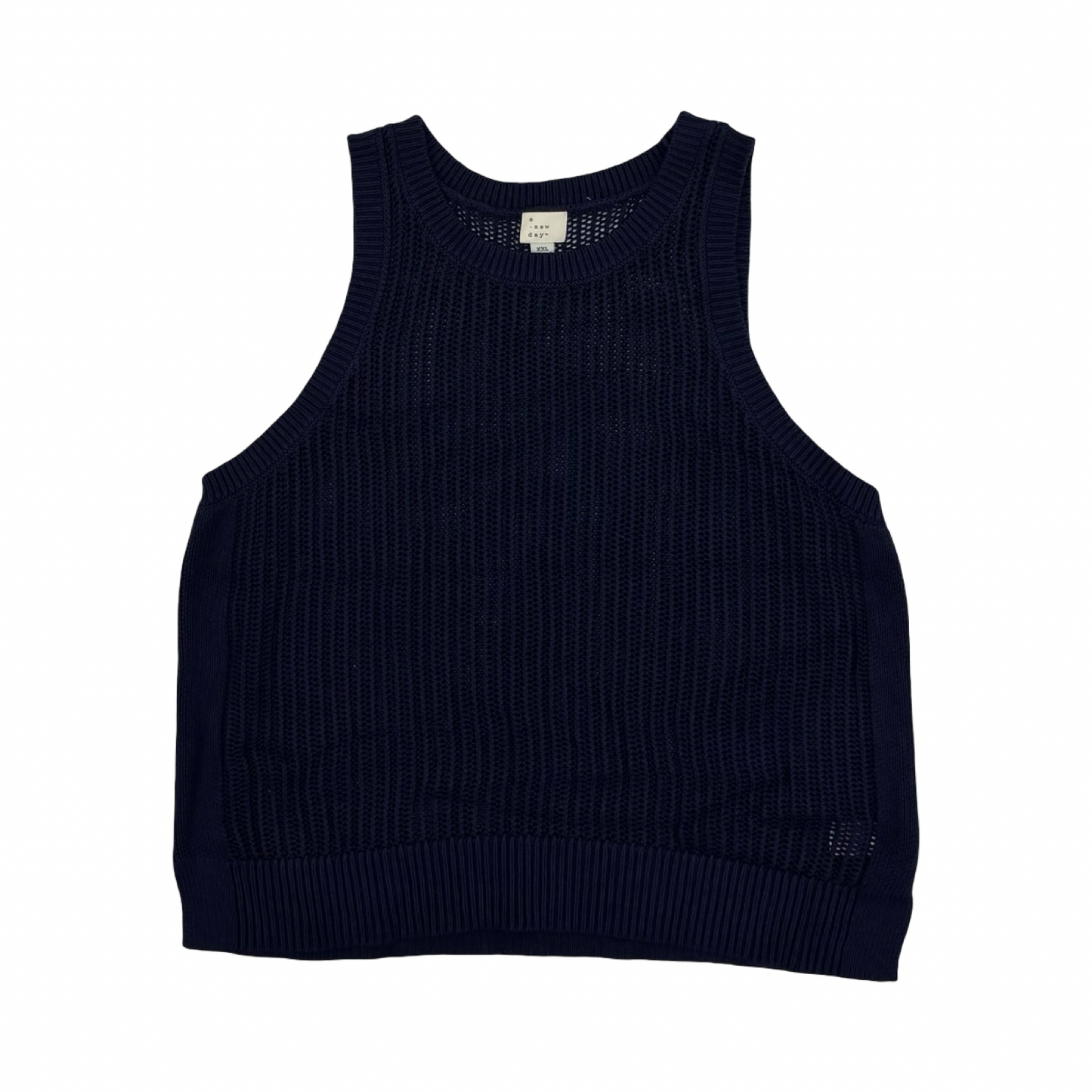 Vest Sweater By A New Day In Navy, Size:Xxl