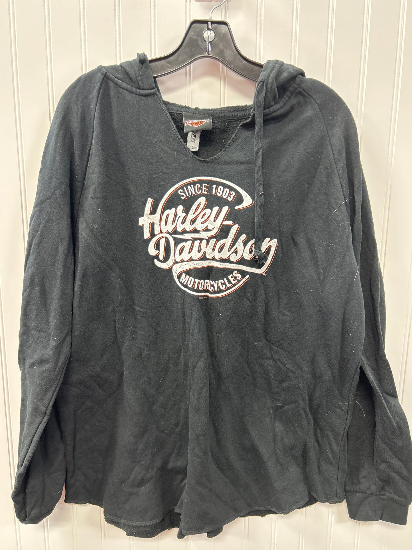 Sweatshirt Hoodie By Harley Davidson In Black, Size:L