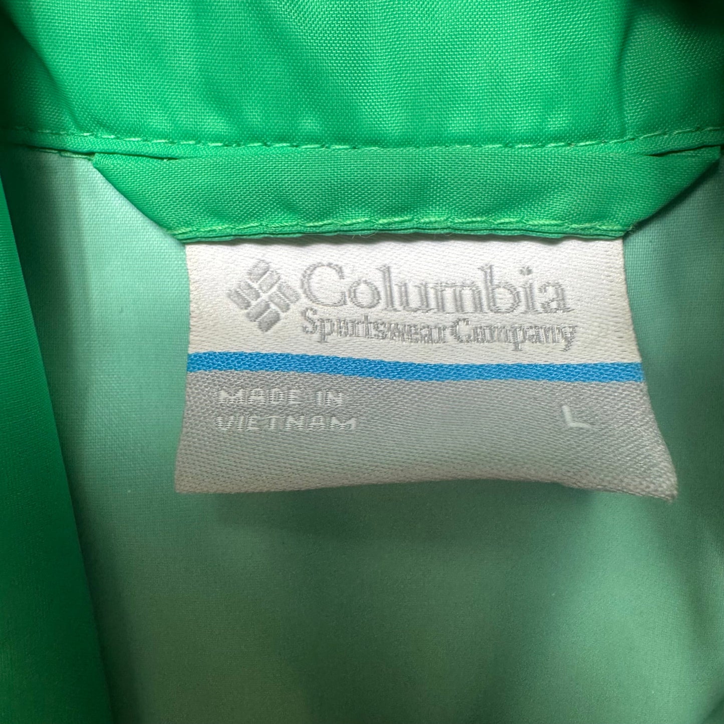 Jacket Windbreaker By Columbia In Green, Size: L