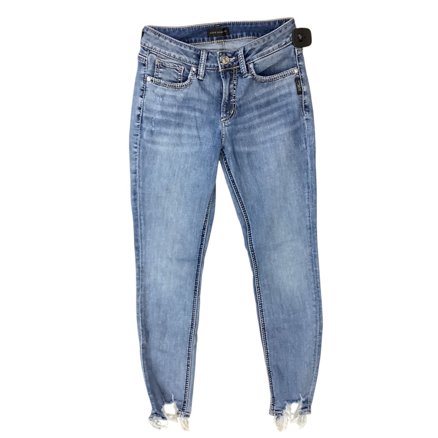 Jeans Straight By Silver In Blue Denim, Size:4