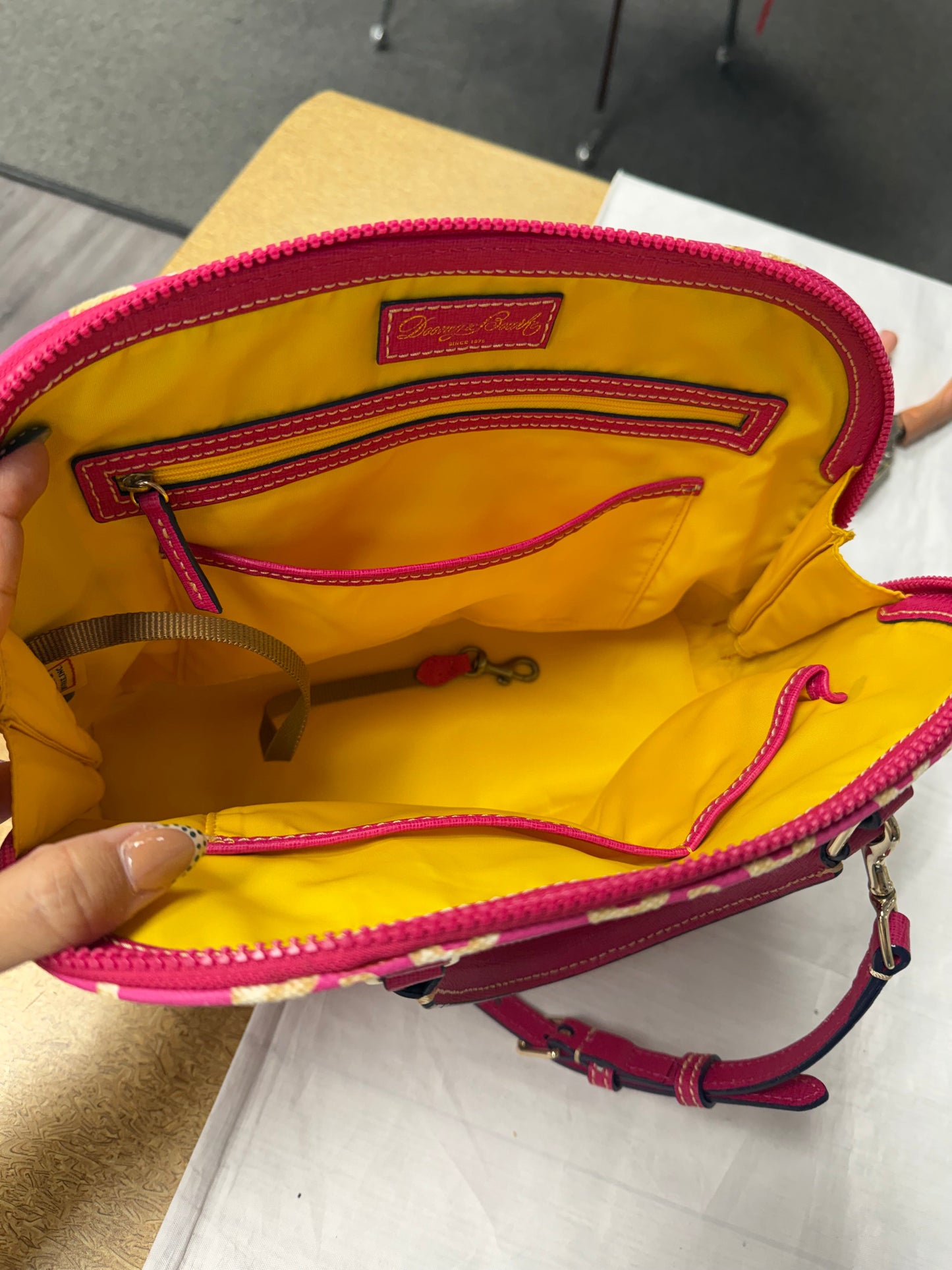 Handbag Designer By Dooney And Bourke In Pink, Size:Medium