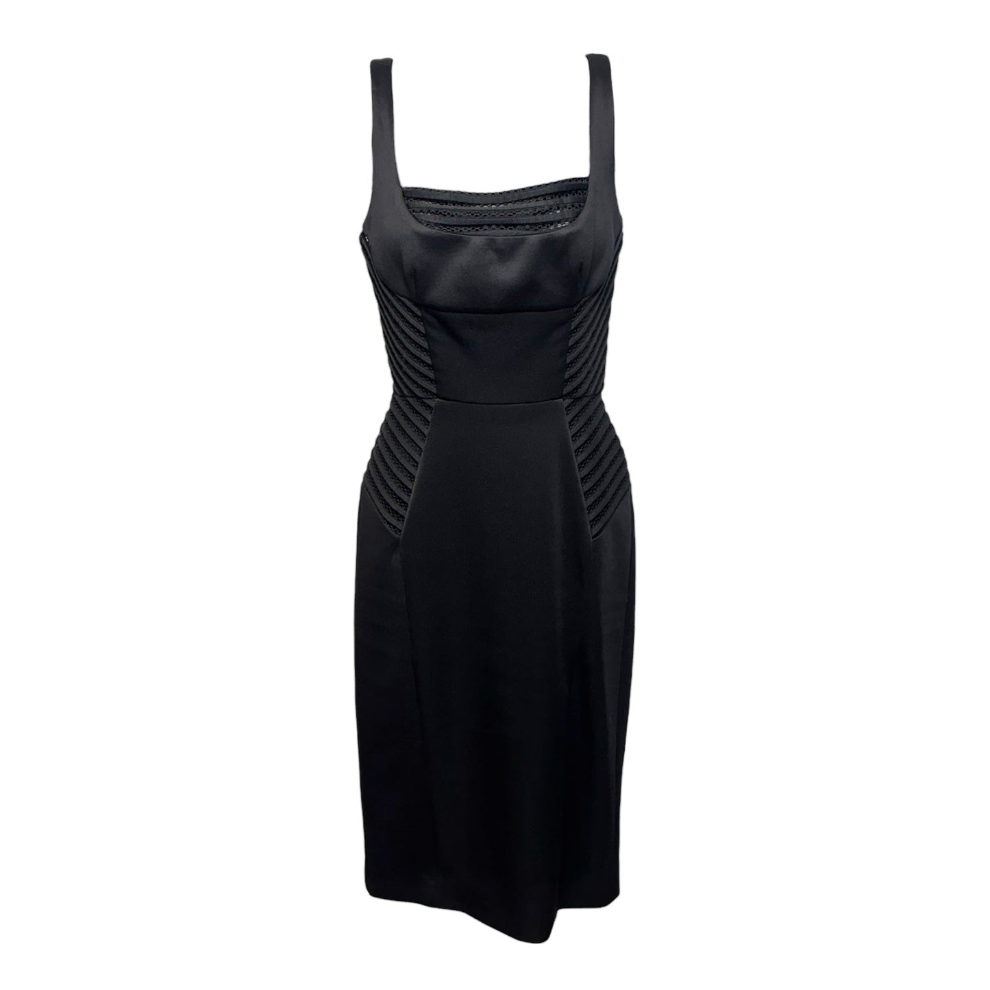 Mesh Detail Sheath Dress Designer By Milly In Black, Size: 2