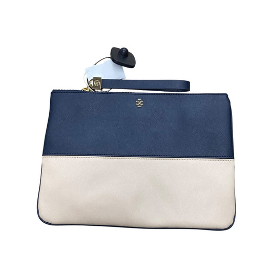 Clutch By Ann Taylor In Blue & Cream, Size:Medium