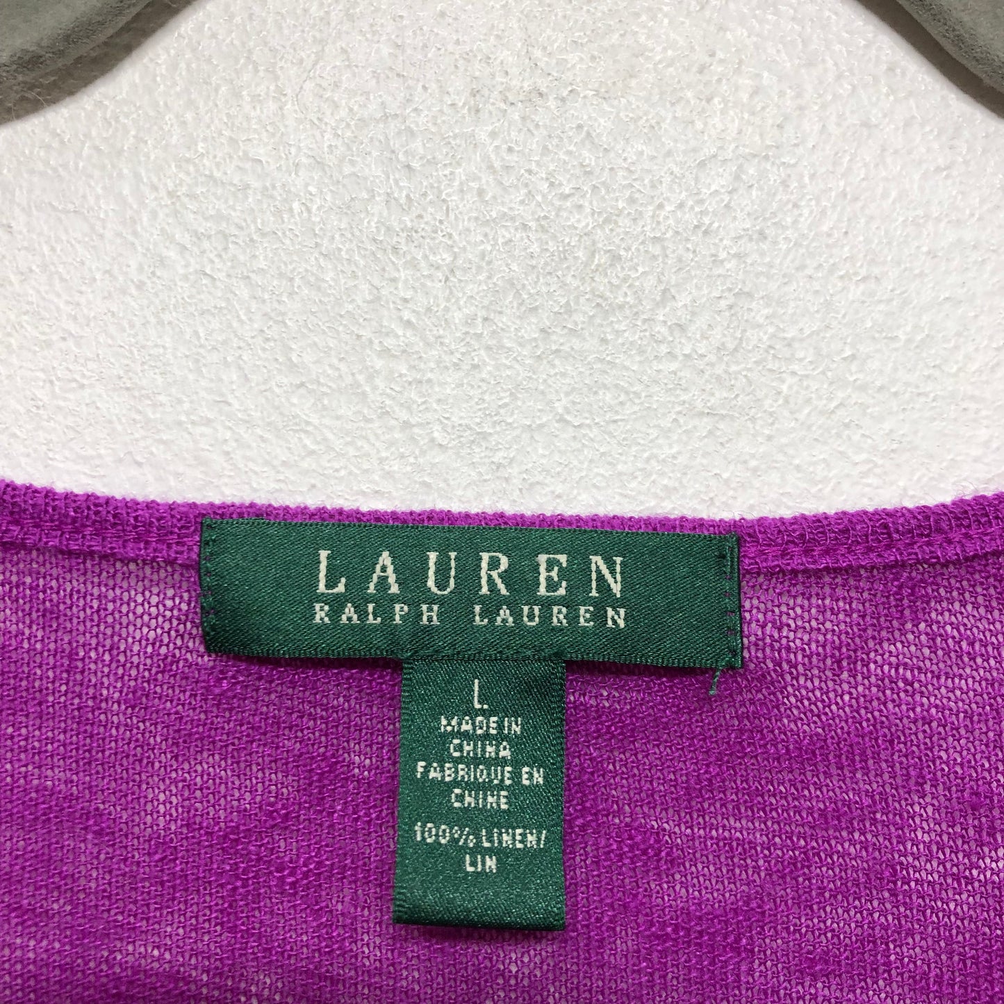 Top 3/4 Sleeve By Lauren By Ralph Lauren In Purple, Size:L