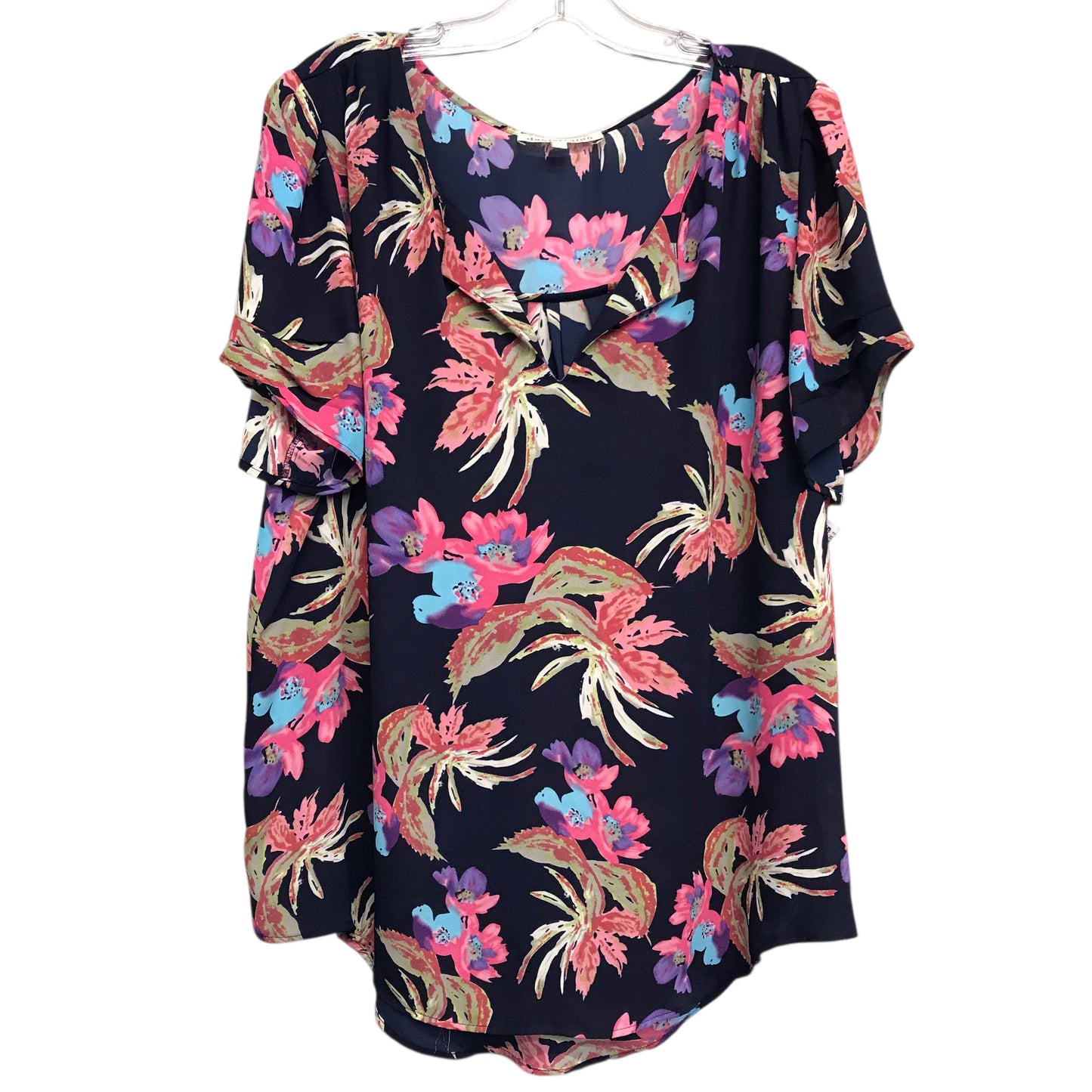 Top Ss By Daniel Rainn In Floral Print, Size:Xl