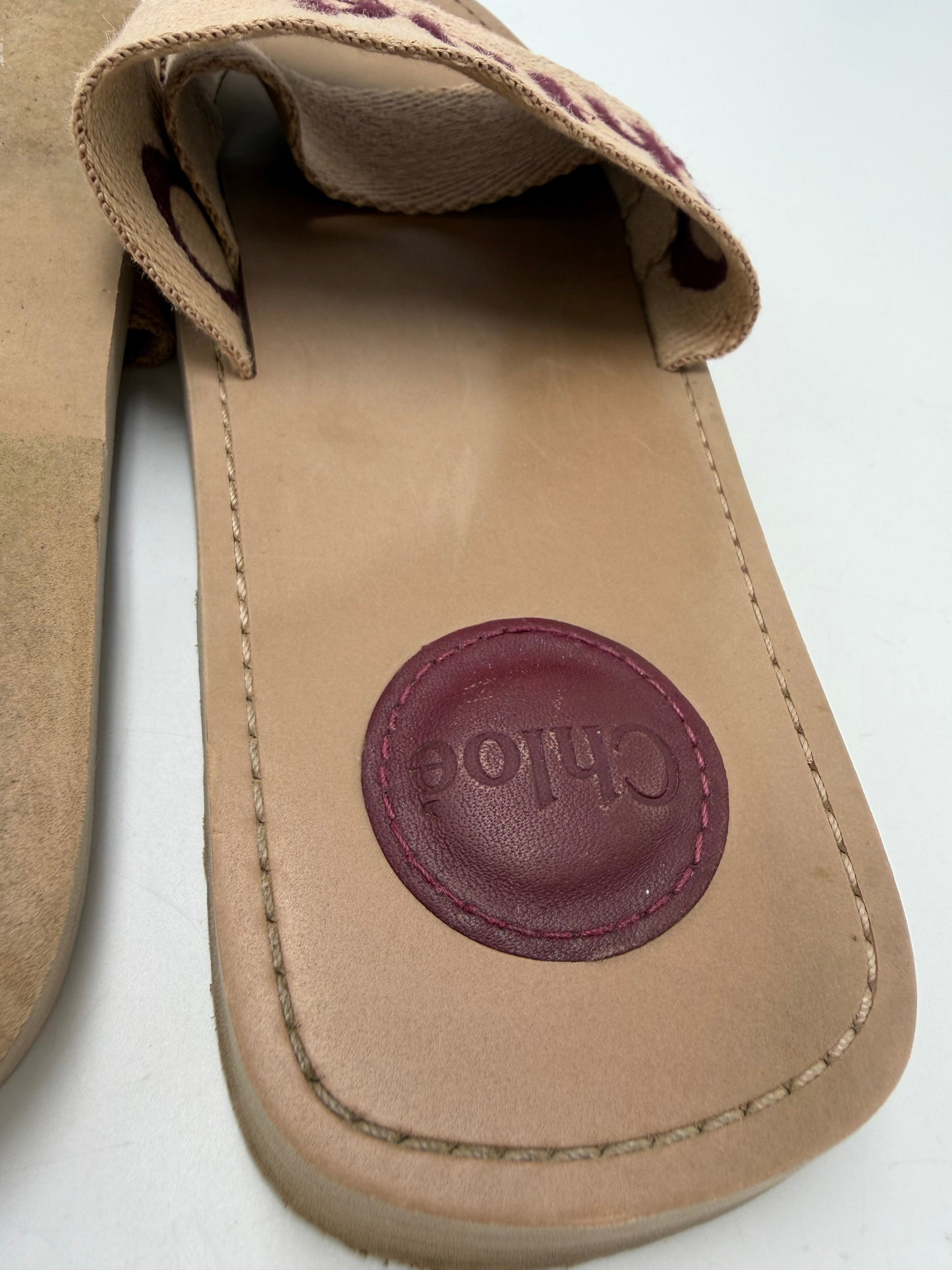 Chloe Woody Flat Slide Luxury Sandal, Size: 7.5 (38)