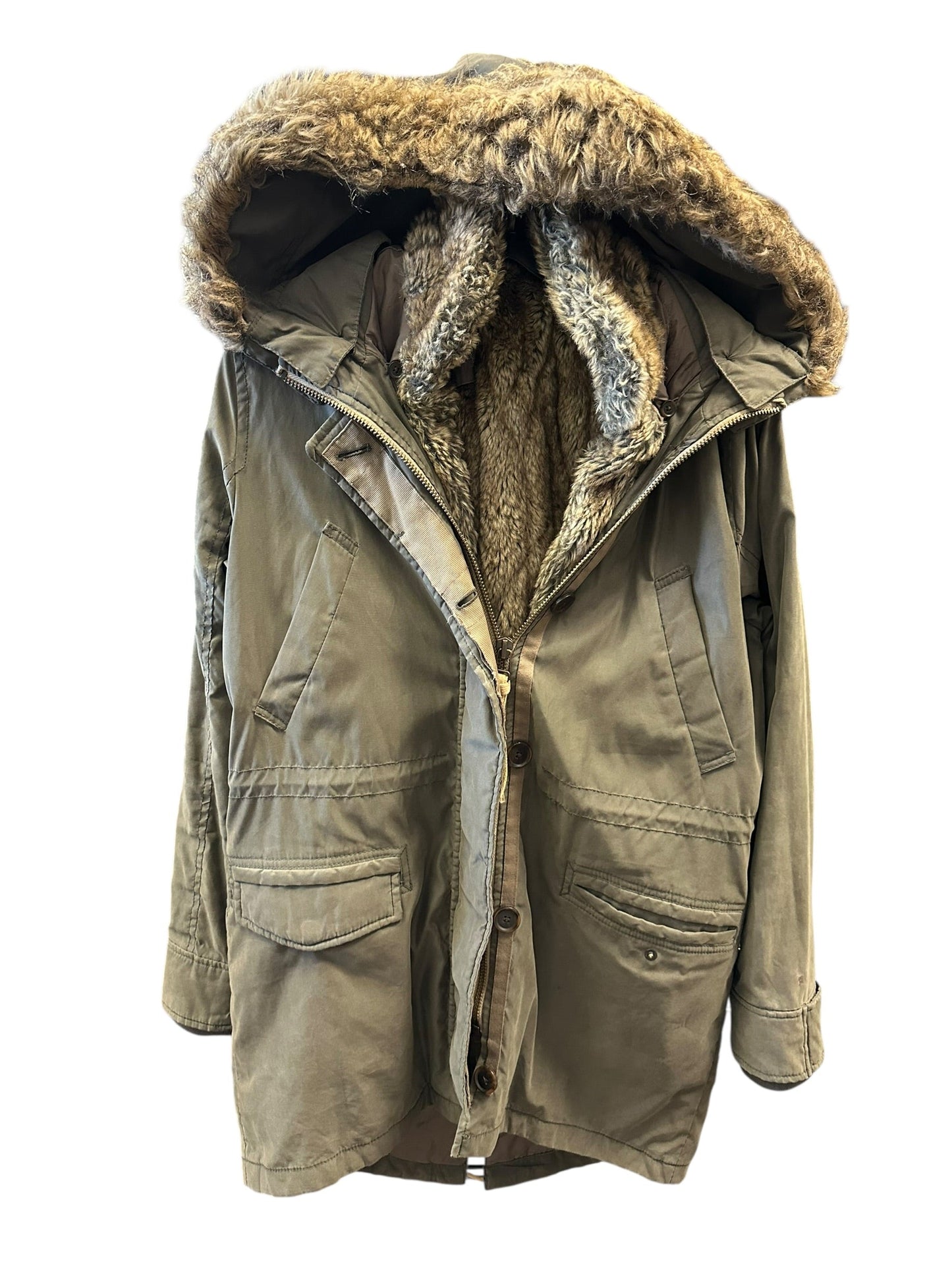 Coat Parka By Abercrombie And Fitch In Green, Size:S