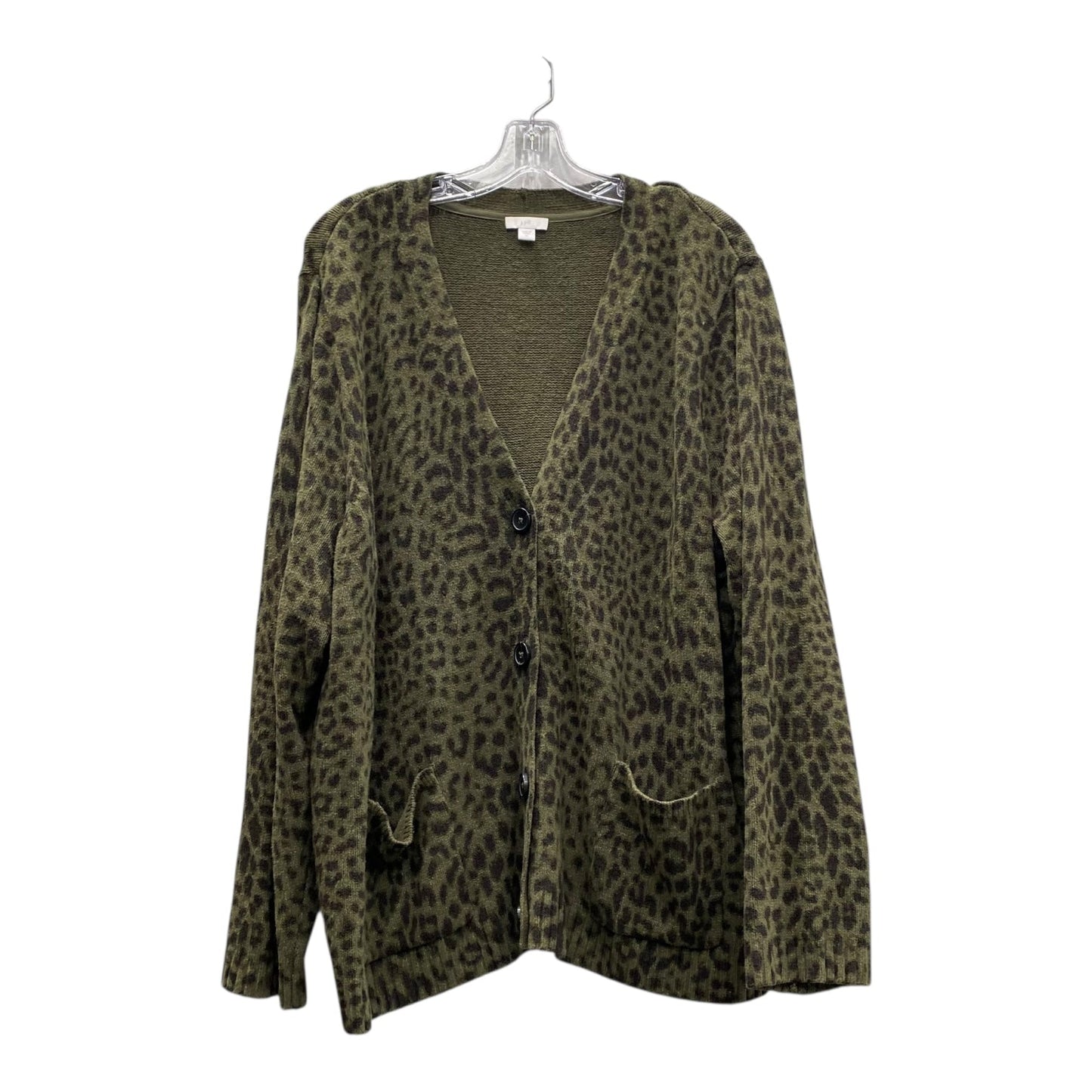 Sweater Cardigan By J. Jill In Green, Size:2X
