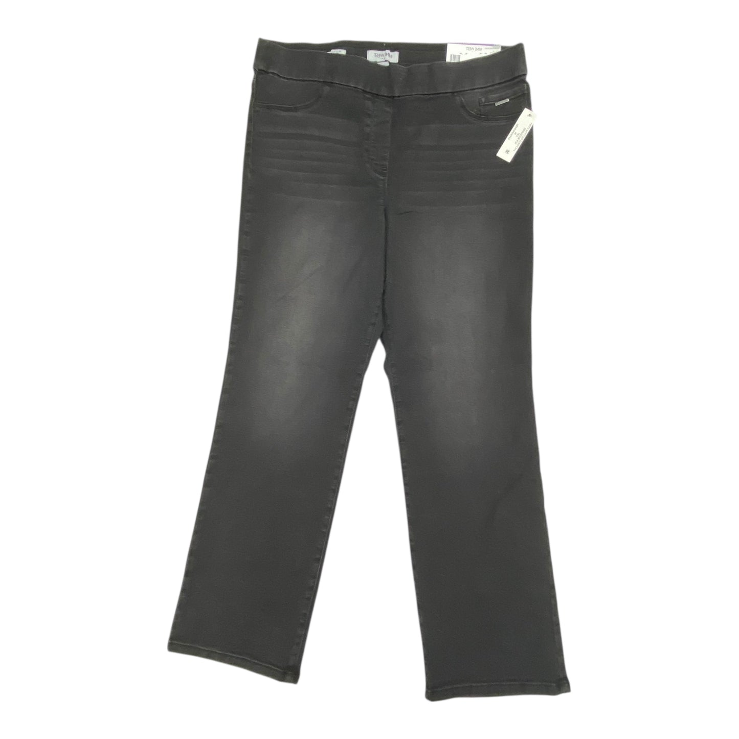 Jeans Straight By Nine West In Black Denim, Size:16