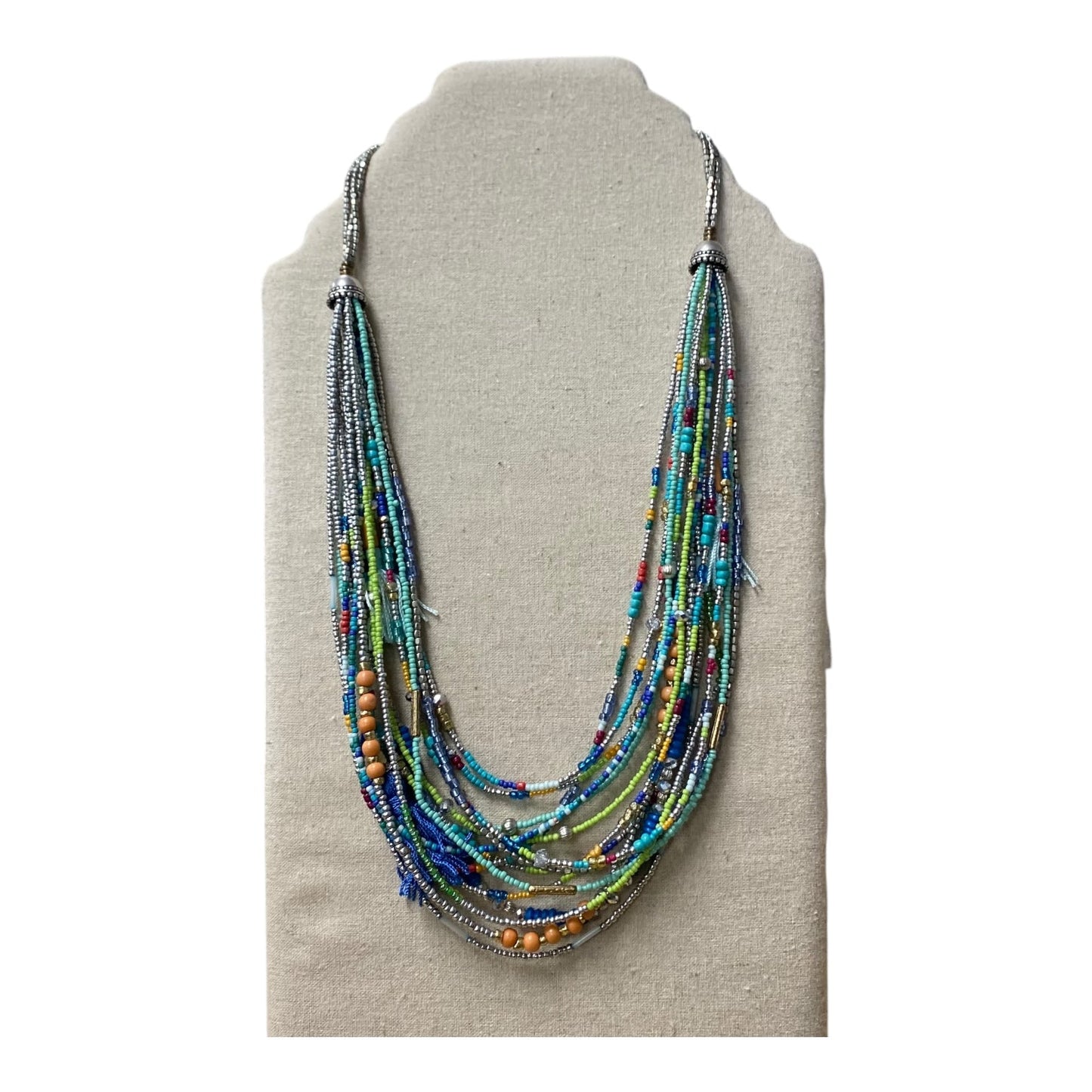 Necklace Layered By Chicos In Blue & Silver
