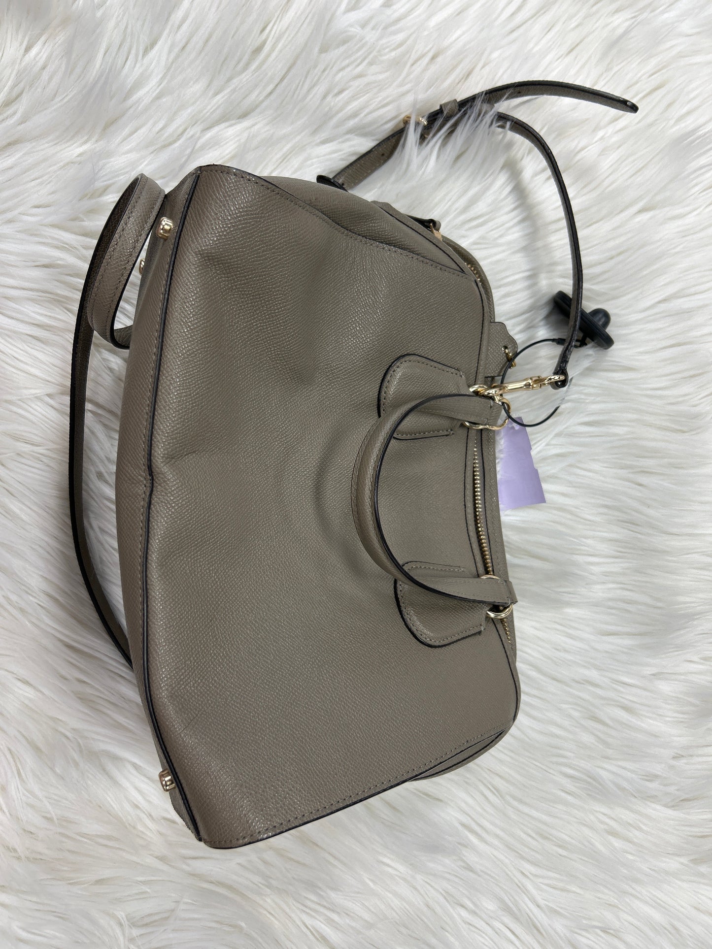 Handbag By Coach In Taupe, Size:Large