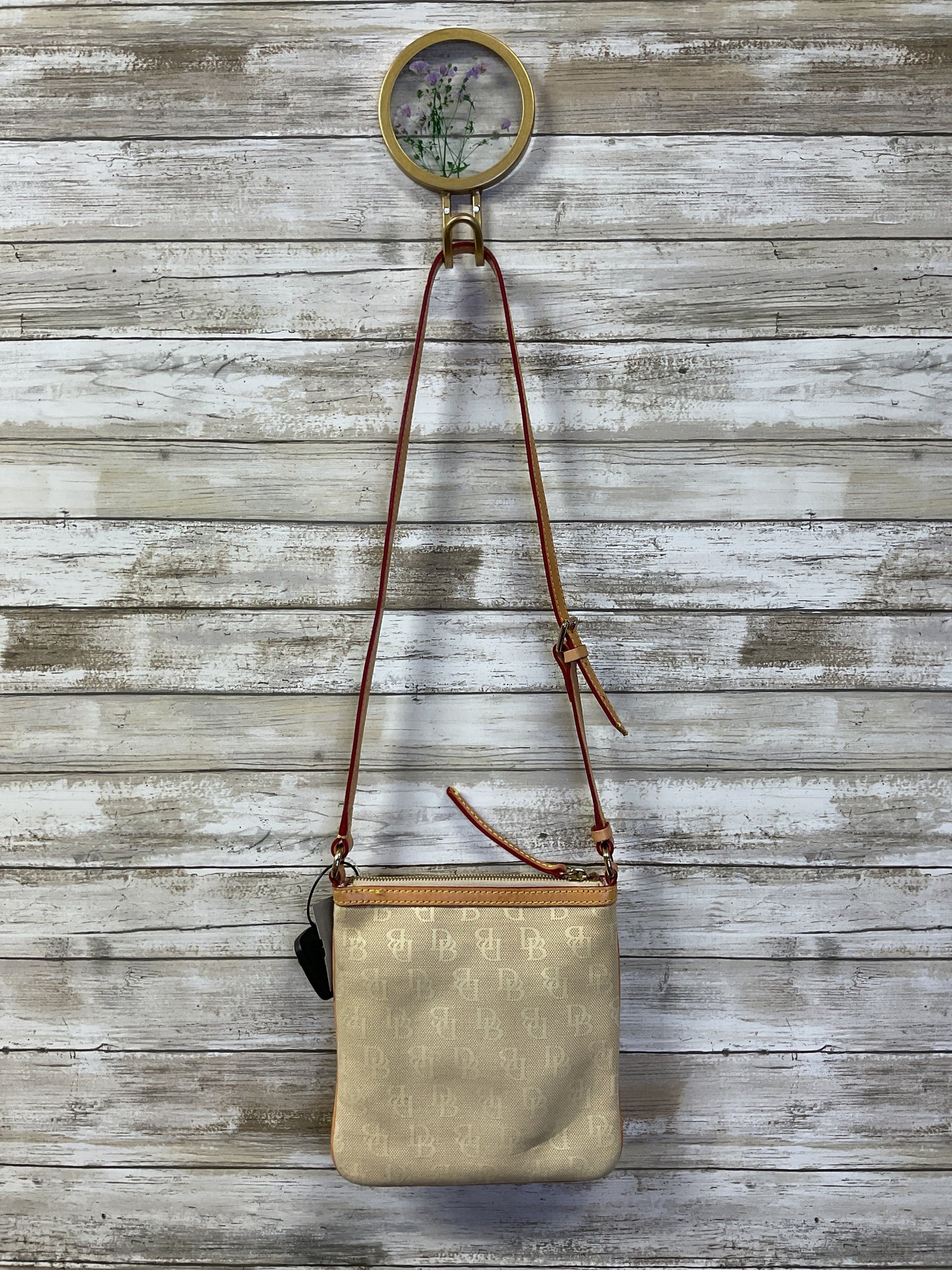 Crossbody Designer By Dooney And Bourke In Cream & Tan, Size:Small