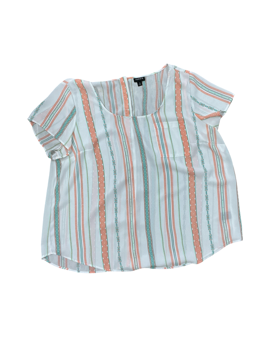 Top Ss By Torrid In Orange & White, Size:2X
