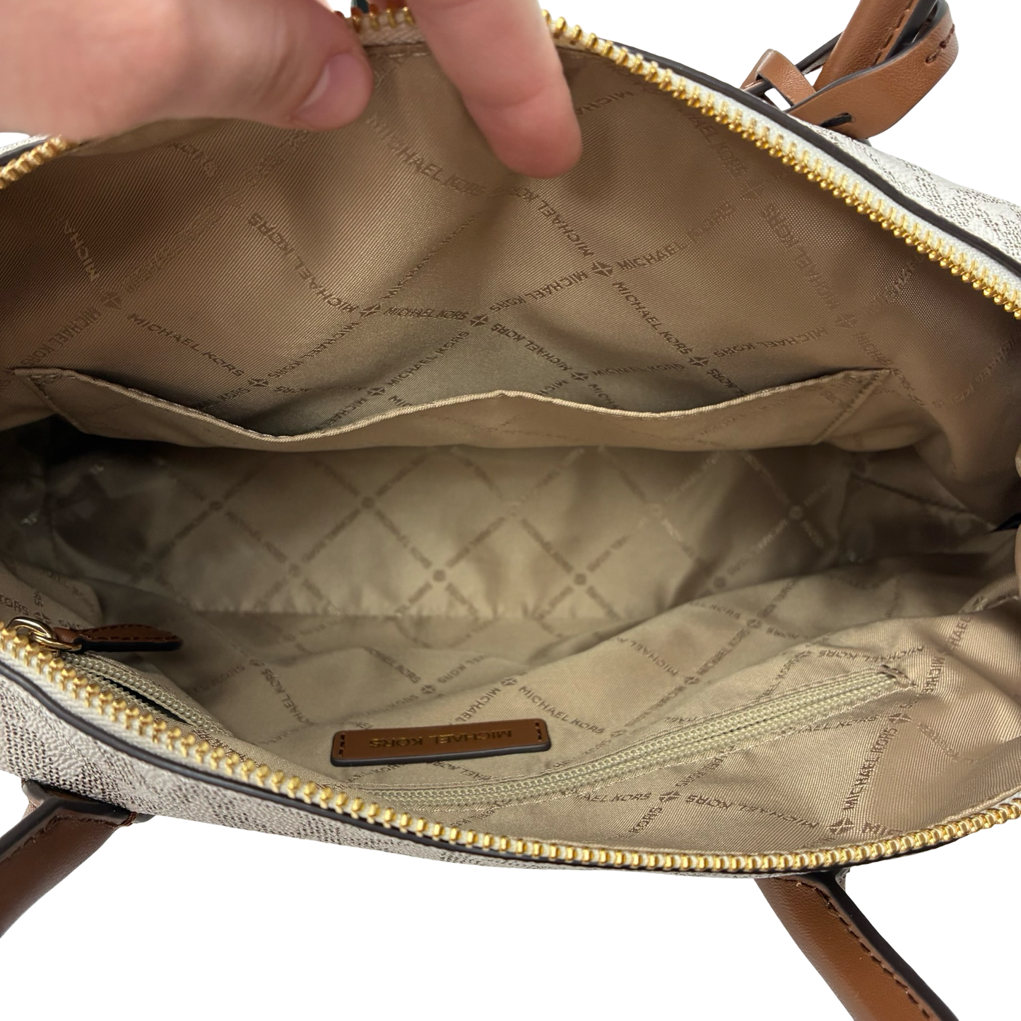 Handbag Designer By Michael Kors In Tan, Size:Medium