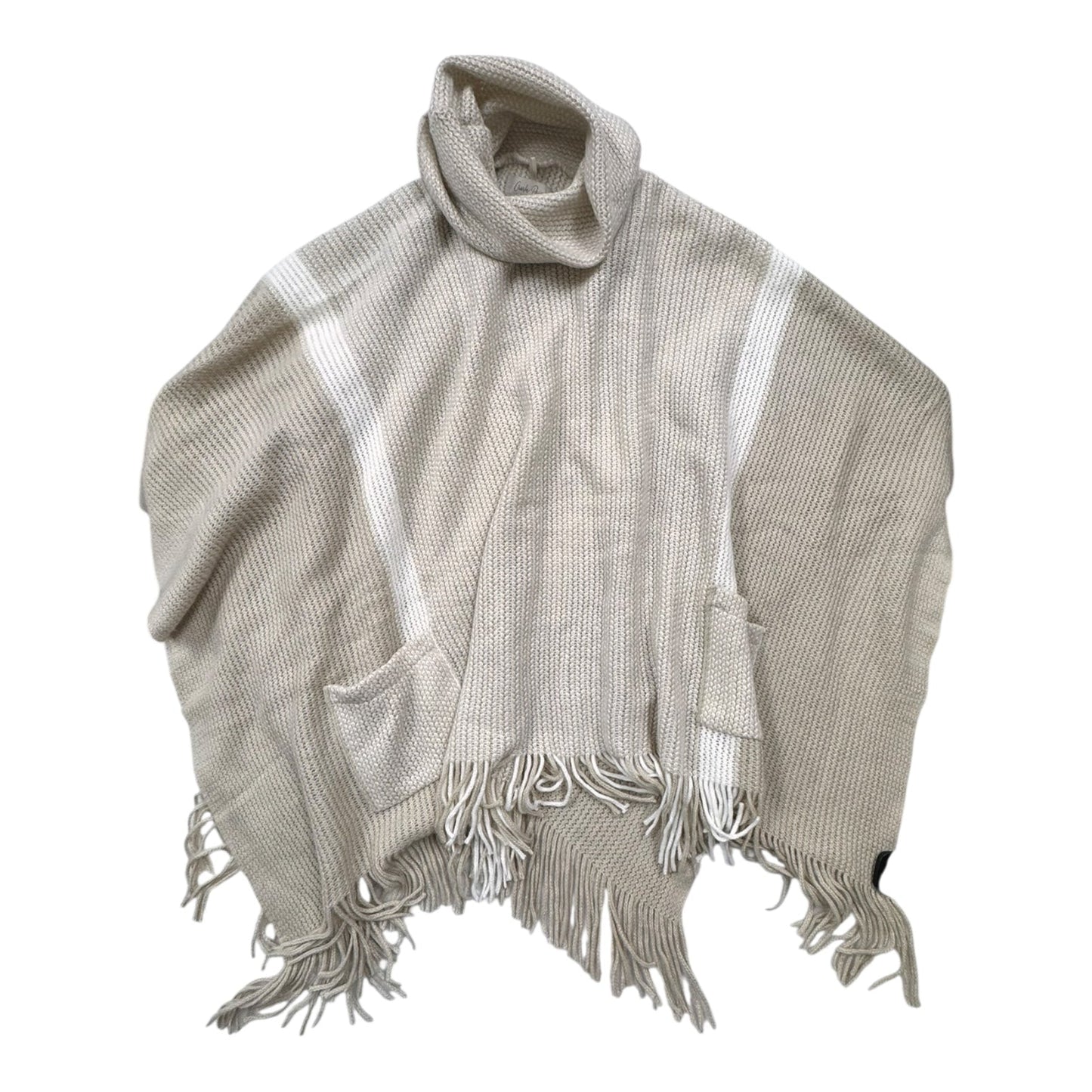 Poncho By Charlie Paige In Beige, Size:Osfm