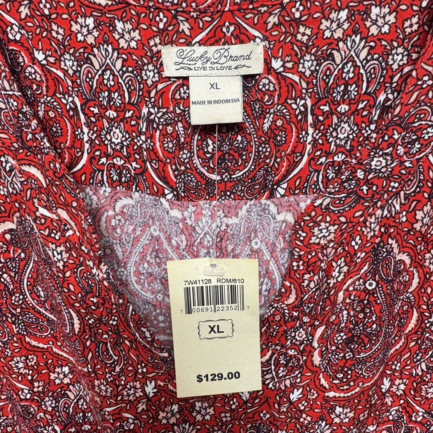 Dress Casual Short By Lucky Brand In Paisley Print, Size: Xl