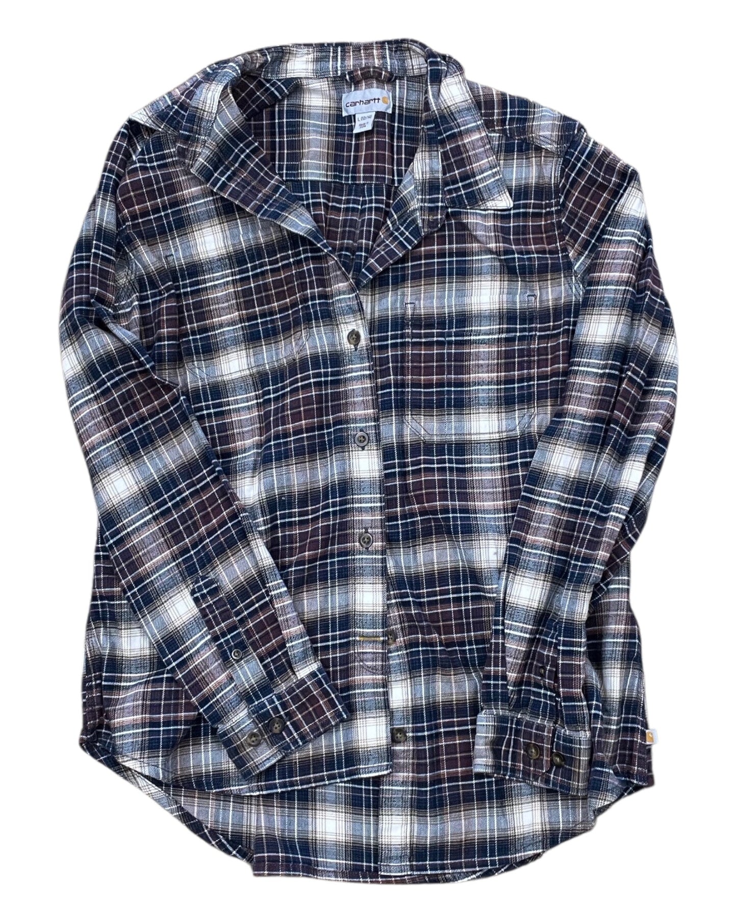 Top Ls By Carhartt In Blue & Cream, Size:L