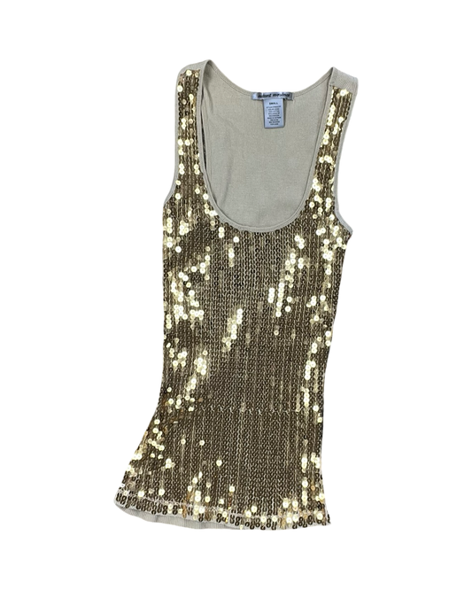 Top Sleeveless By Clothes Mentor In Gold, Size:S
