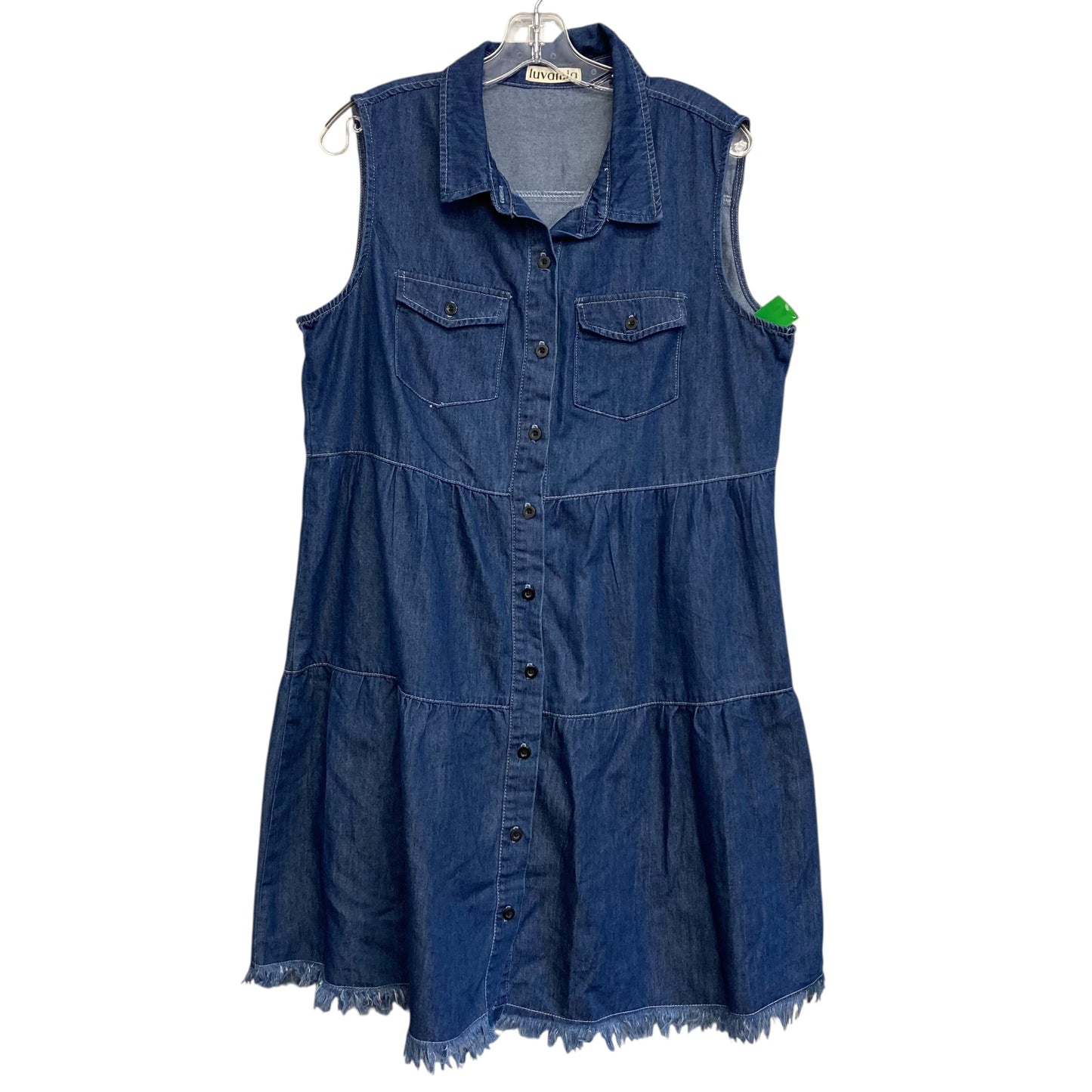Dress Casual Short By Luvamia In Blue Denim, Size:L