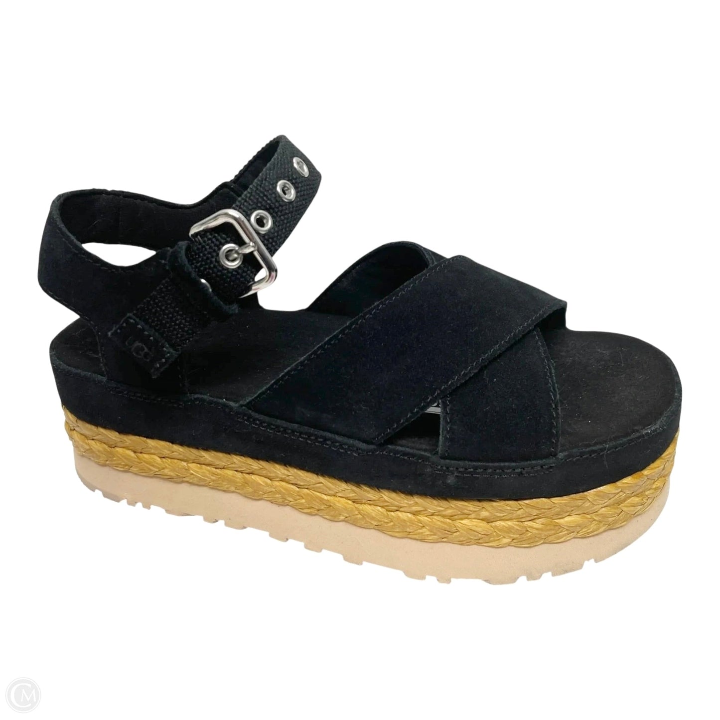 Sandals Designer By Ugg In Black, Size: 7