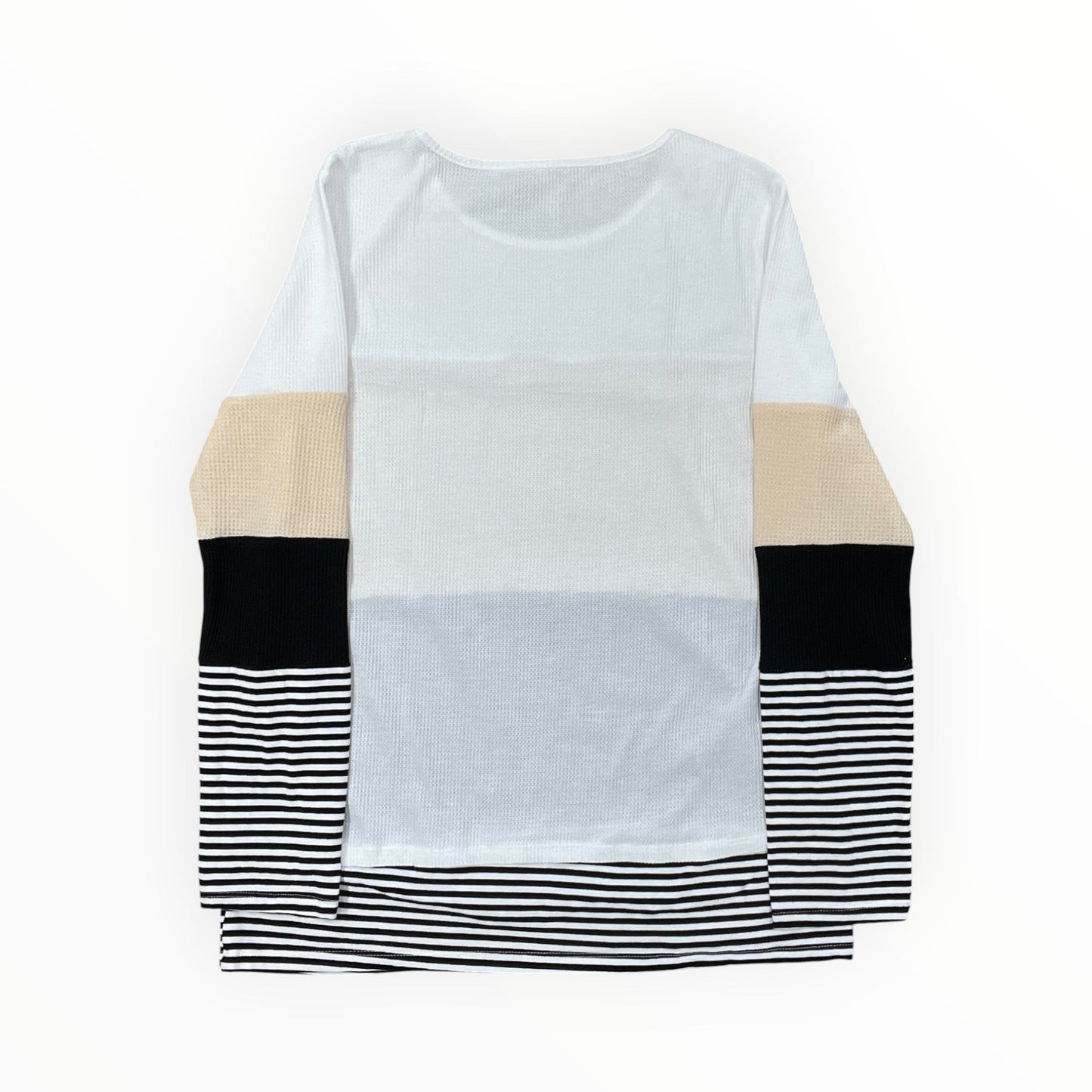Top Ls By Clothes Mentor In Tan & White, Size:L