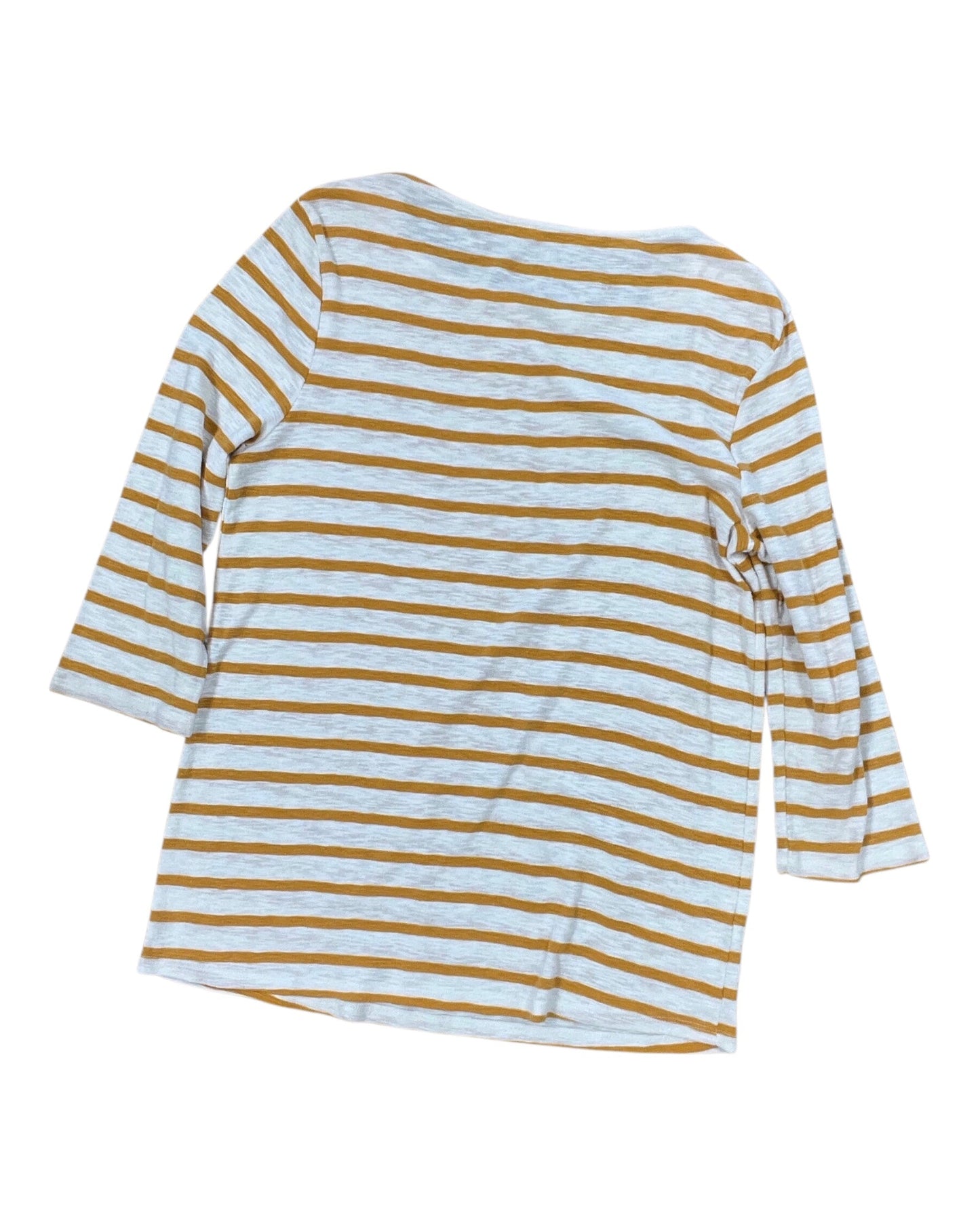 Top 3/4 Sleeve By Time And Tru In White & Yellow, Size:Xl