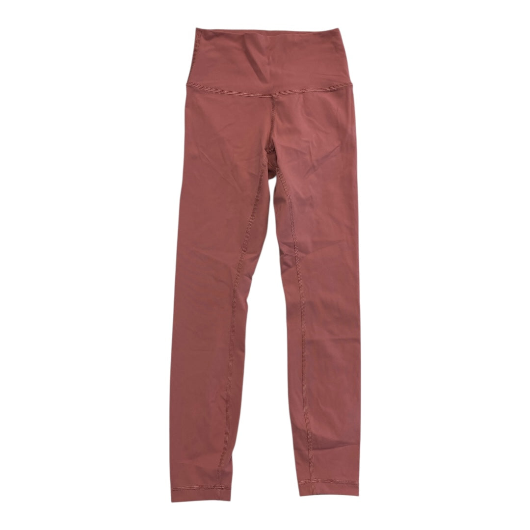 Athletic Leggings Capris By Lululemon In Pink, Size:4