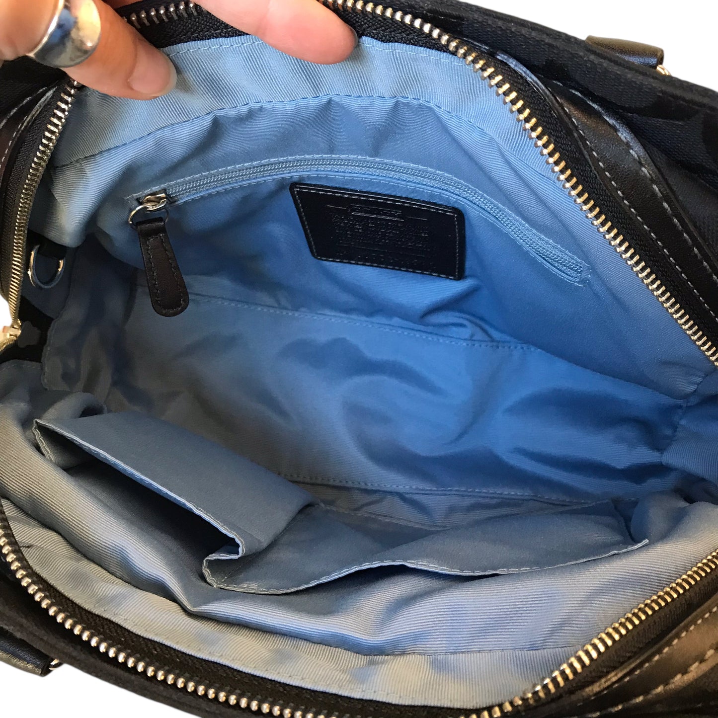 Handbag Designer By Coach In Black, Size:Small