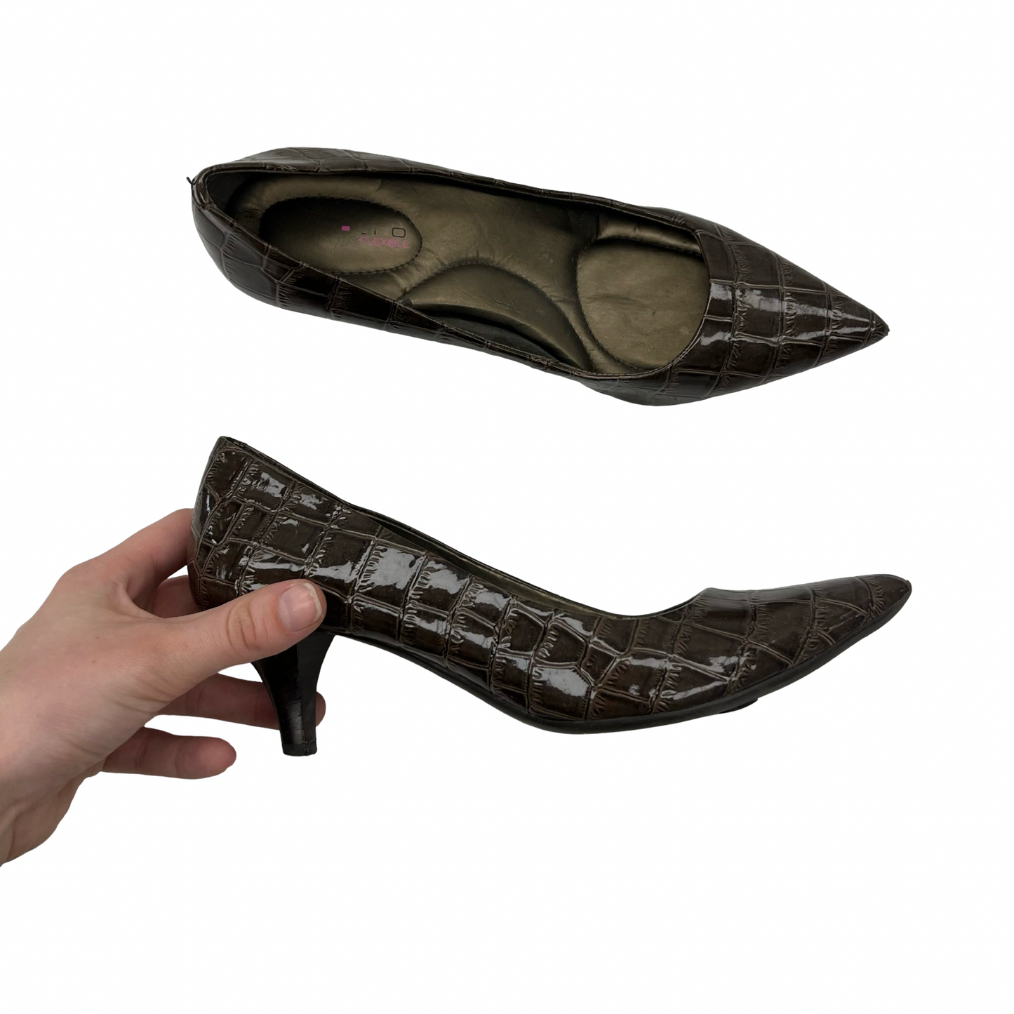 Shoes Heels Kitten By Clothes Mentor In Brown, Size:6.5