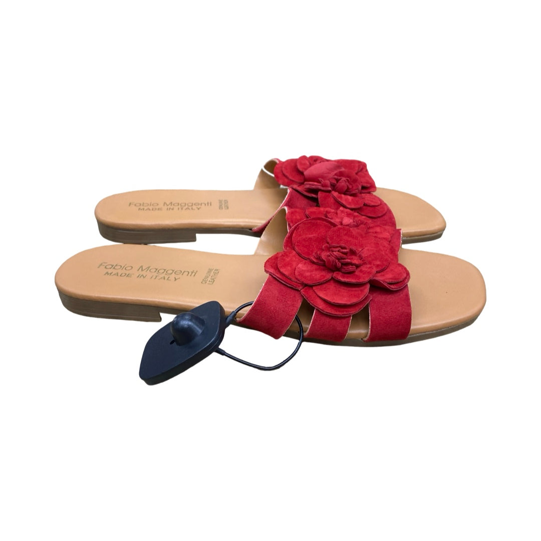 Sandals Flats By Clothes Mentor In Red, Size:8