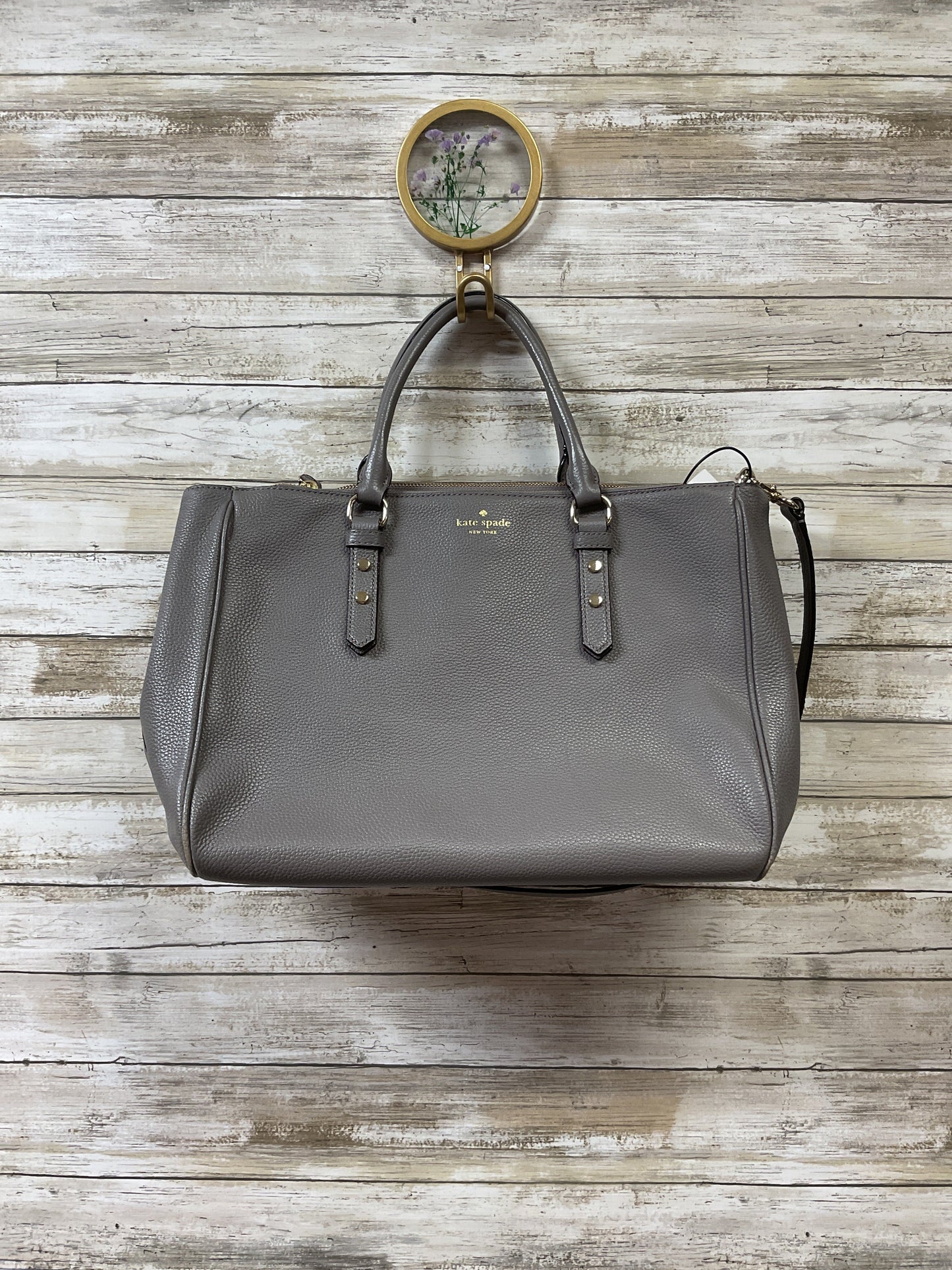 Handbag Designer By Kate Spade In Grey, Size:Medium