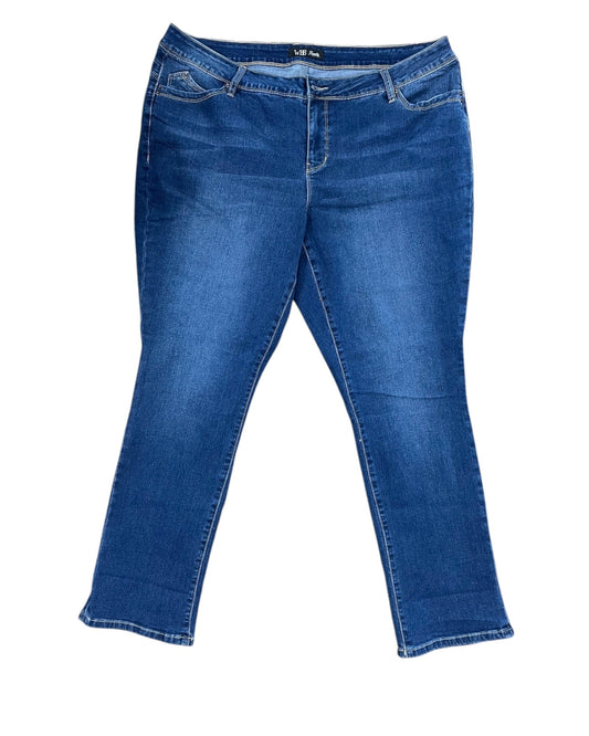 Jeans Boot Cut By Royalty In Blue Denim, Size:20