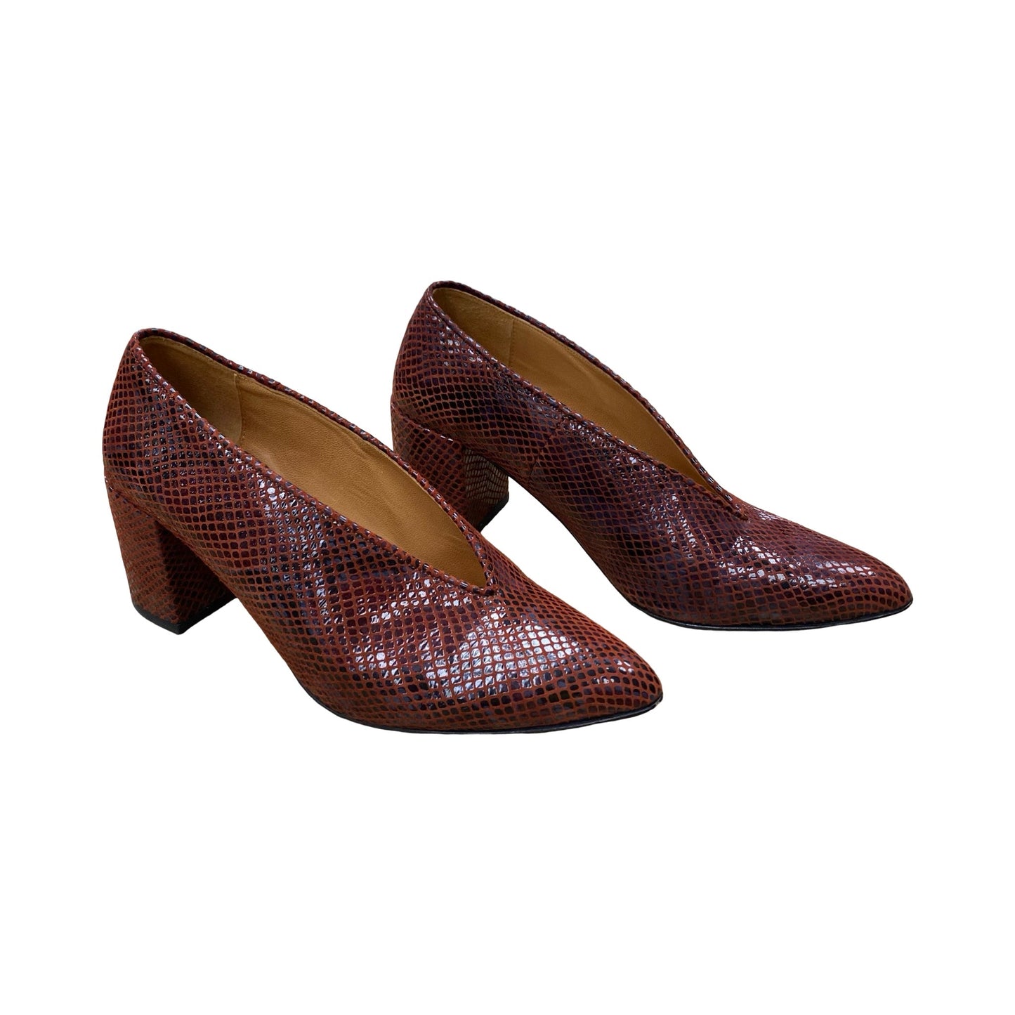 Shoes Heels Block By Ganni In Red, Size:8.5