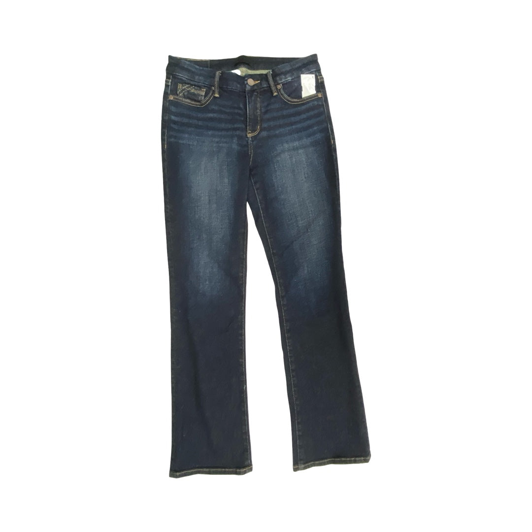 Jeans Straight By Buckle Black In Blue Denim, Size:12