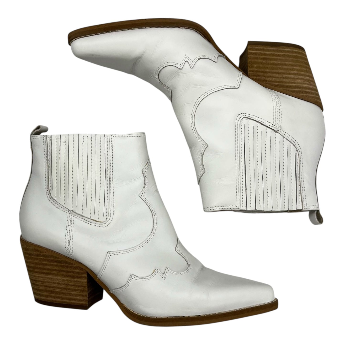 Boots Ankle Heels By Sam Edelman In White, Size:7