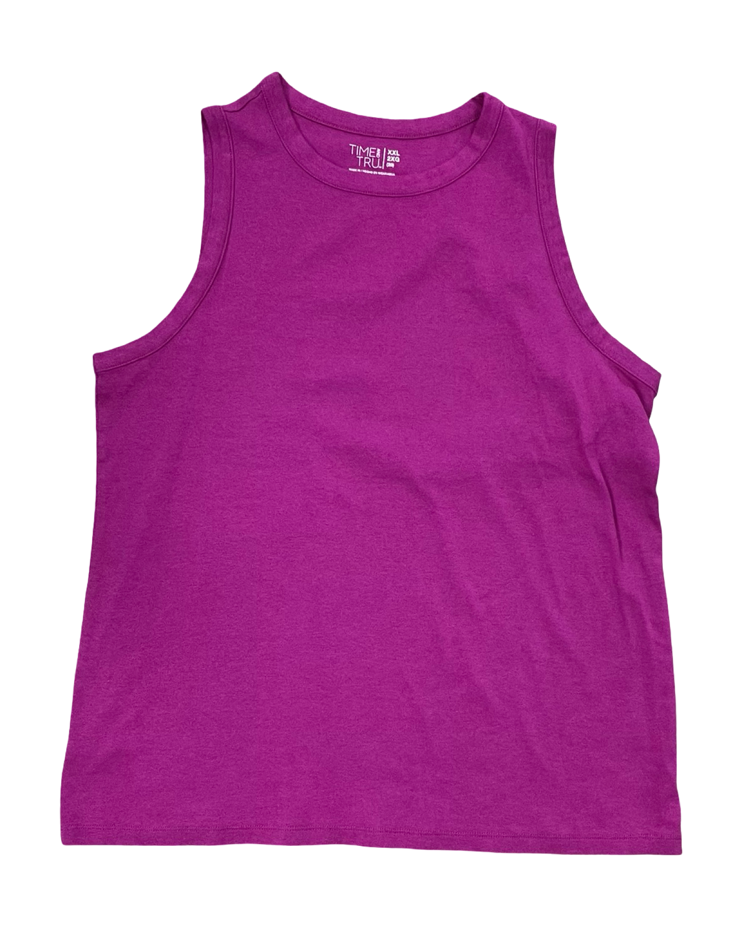 Top Sleeveless Basic By Time And Tru In Pink, Size:2X