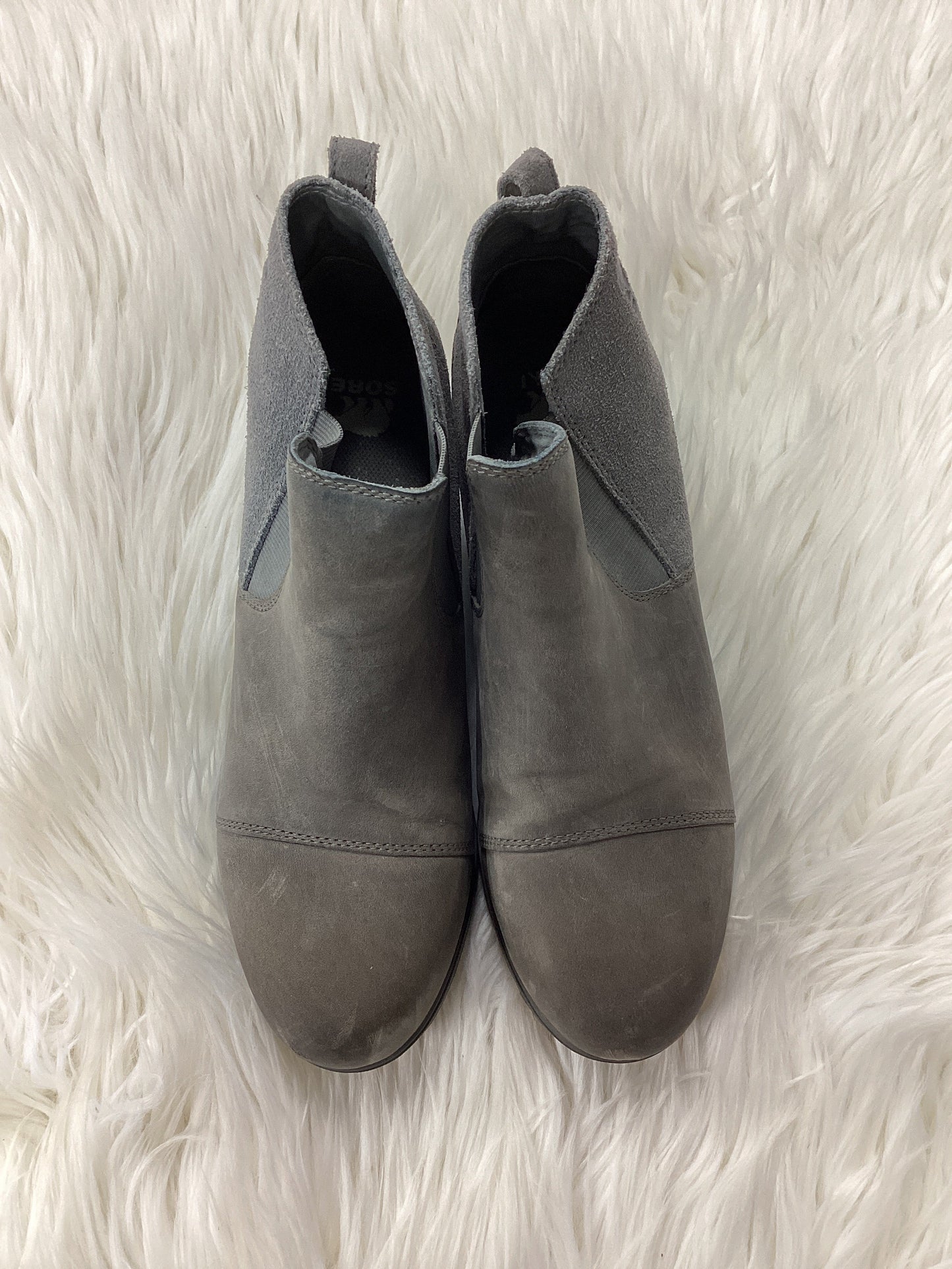 Boots Ankle Heels By Sorel In Grey, Size:9.5