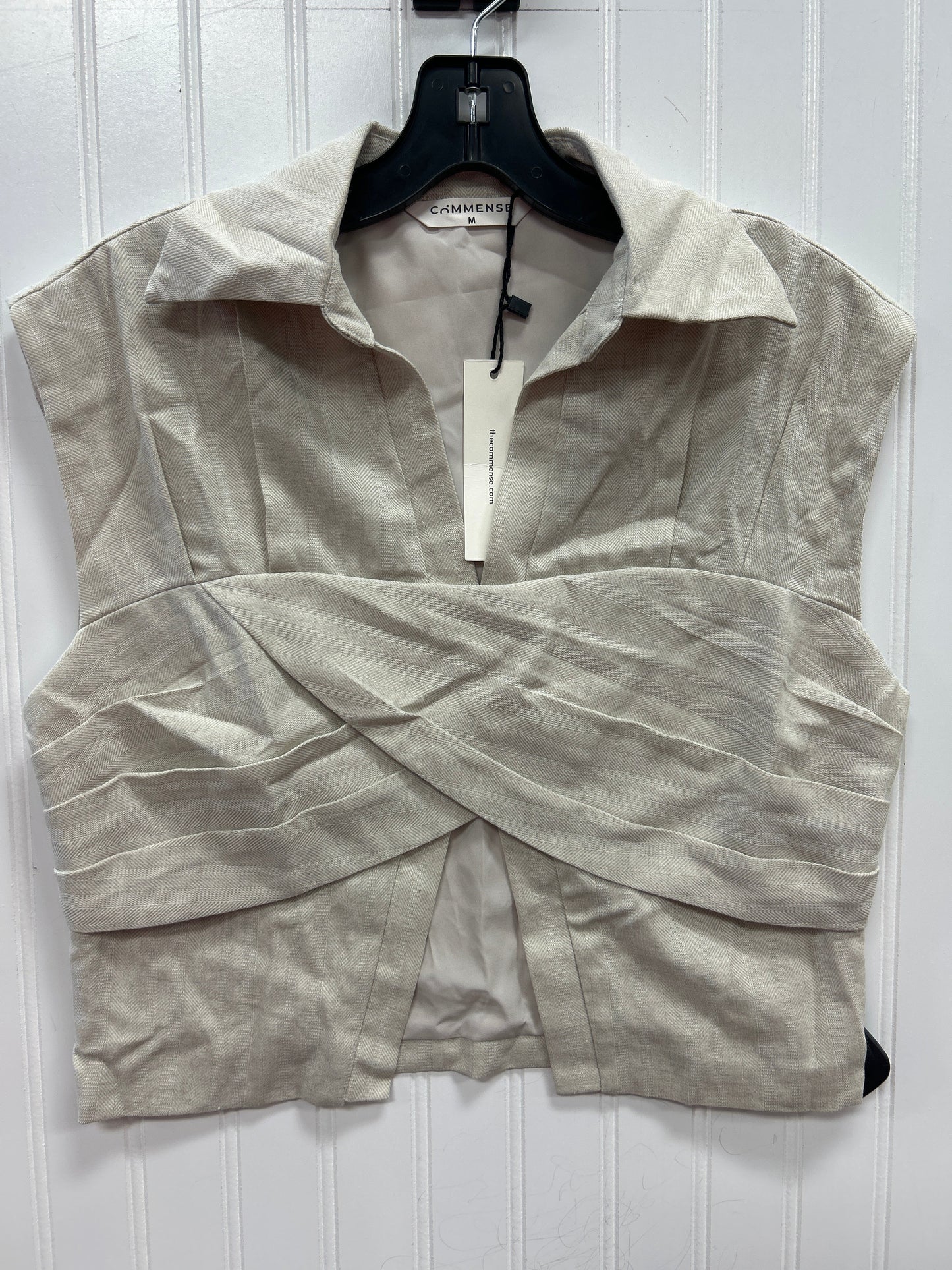 Blouse Ss By Commense In Tan, Size:M
