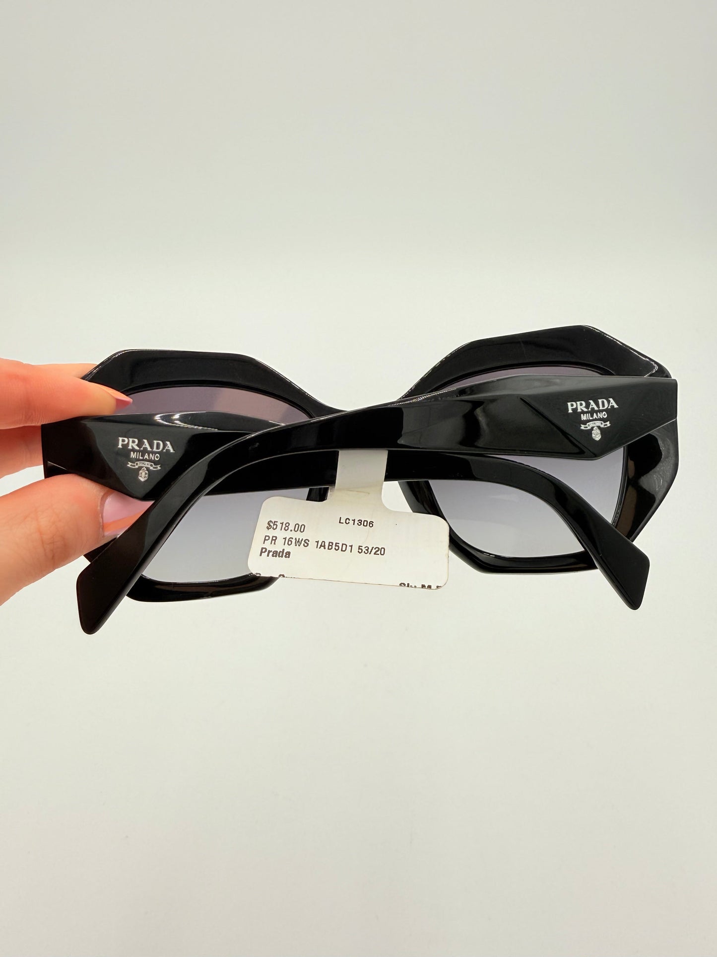 Sunglasses Luxury Designer By Prada In Black, Size: