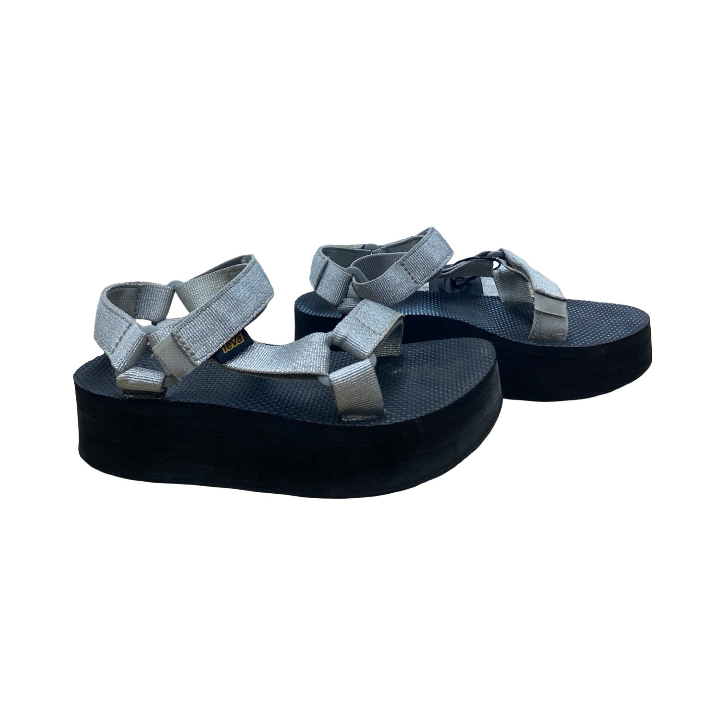 Sandals Heels Platform By Teva In Black & Grey, Size:5