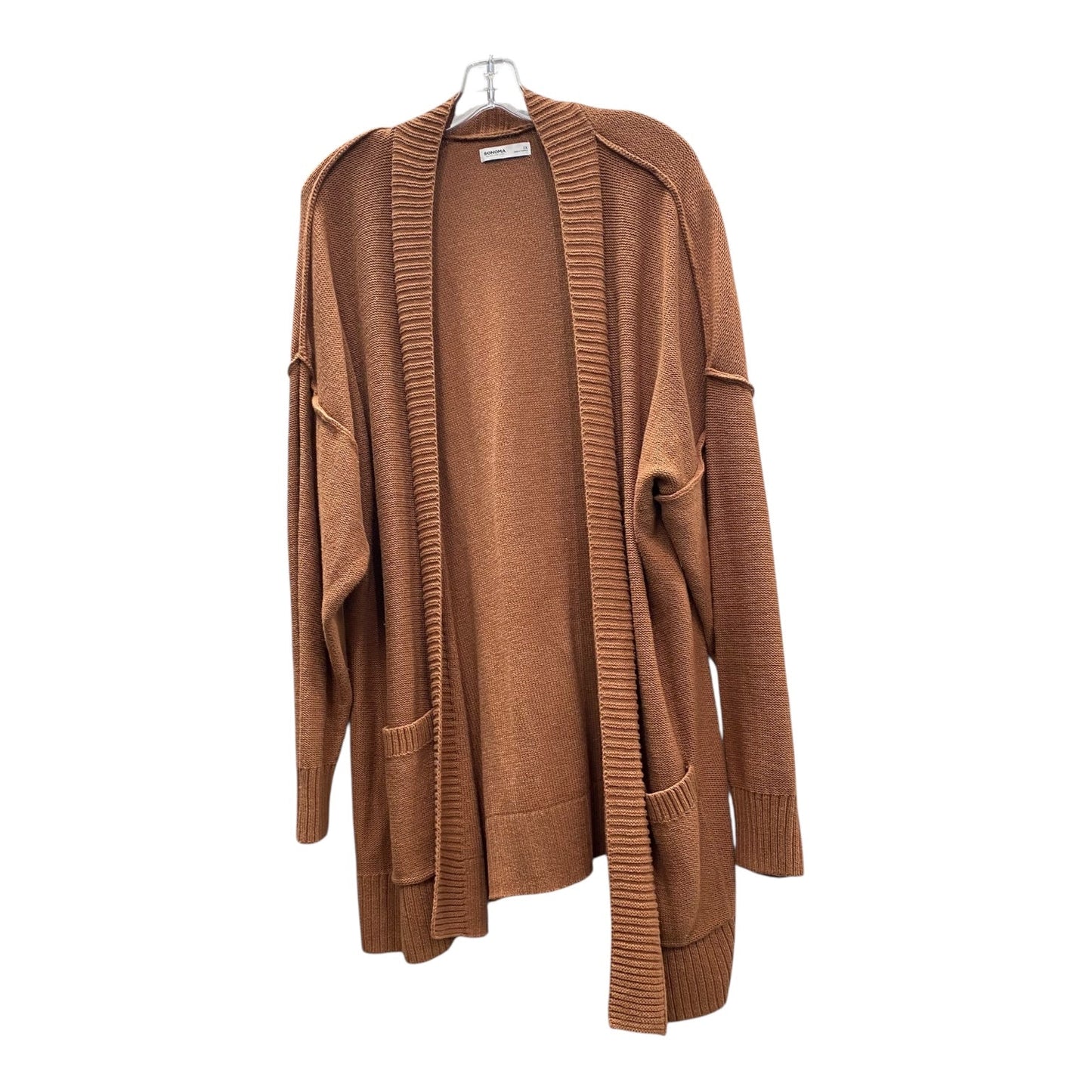 Sweater Cardigan By Sonoma In Brown, Size:2X