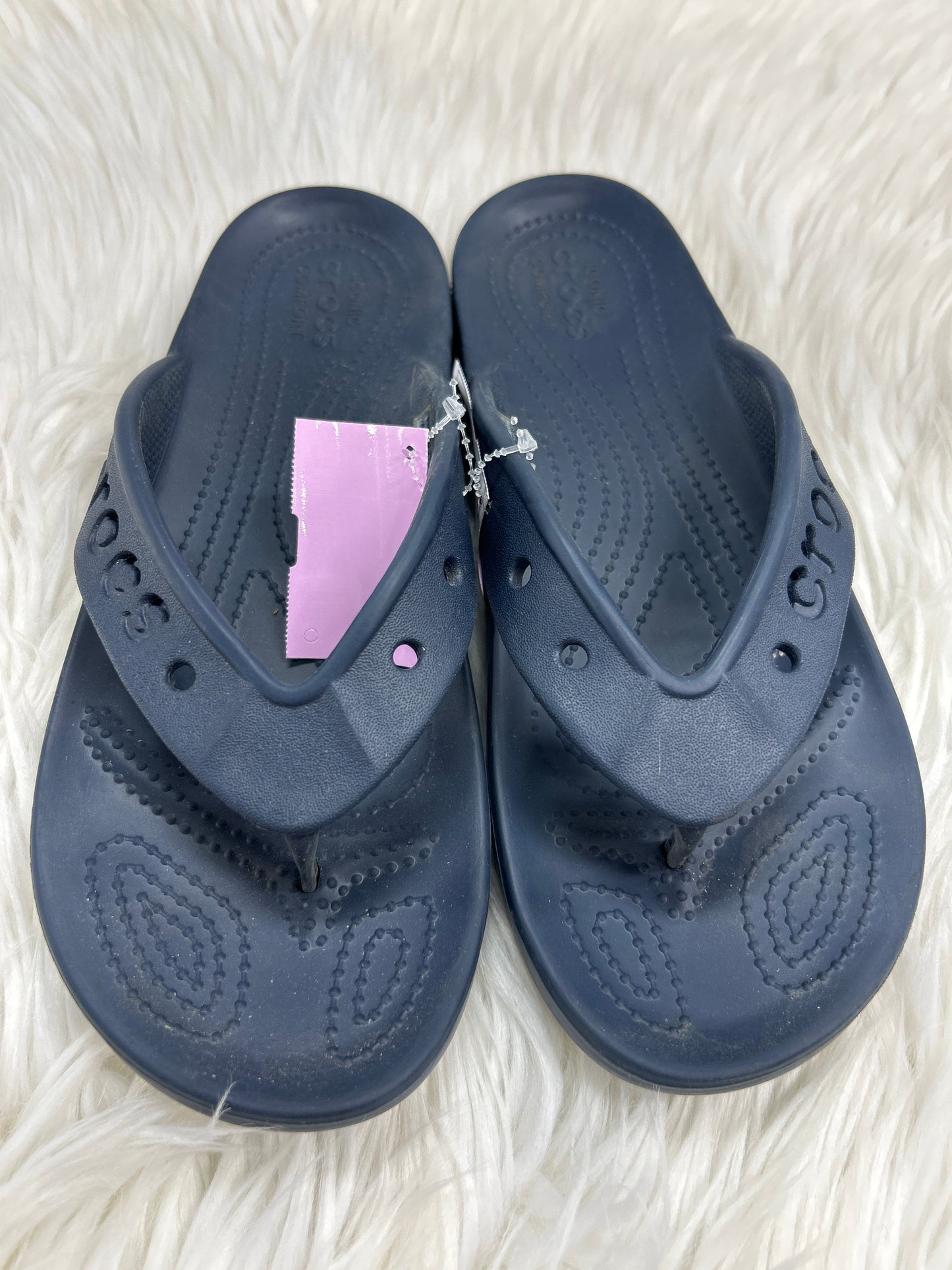 Sandals Flip Flops By Crocs In Navy, Size:8