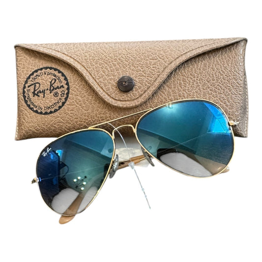 Sunglasses Designer By Ray Ban In Gold