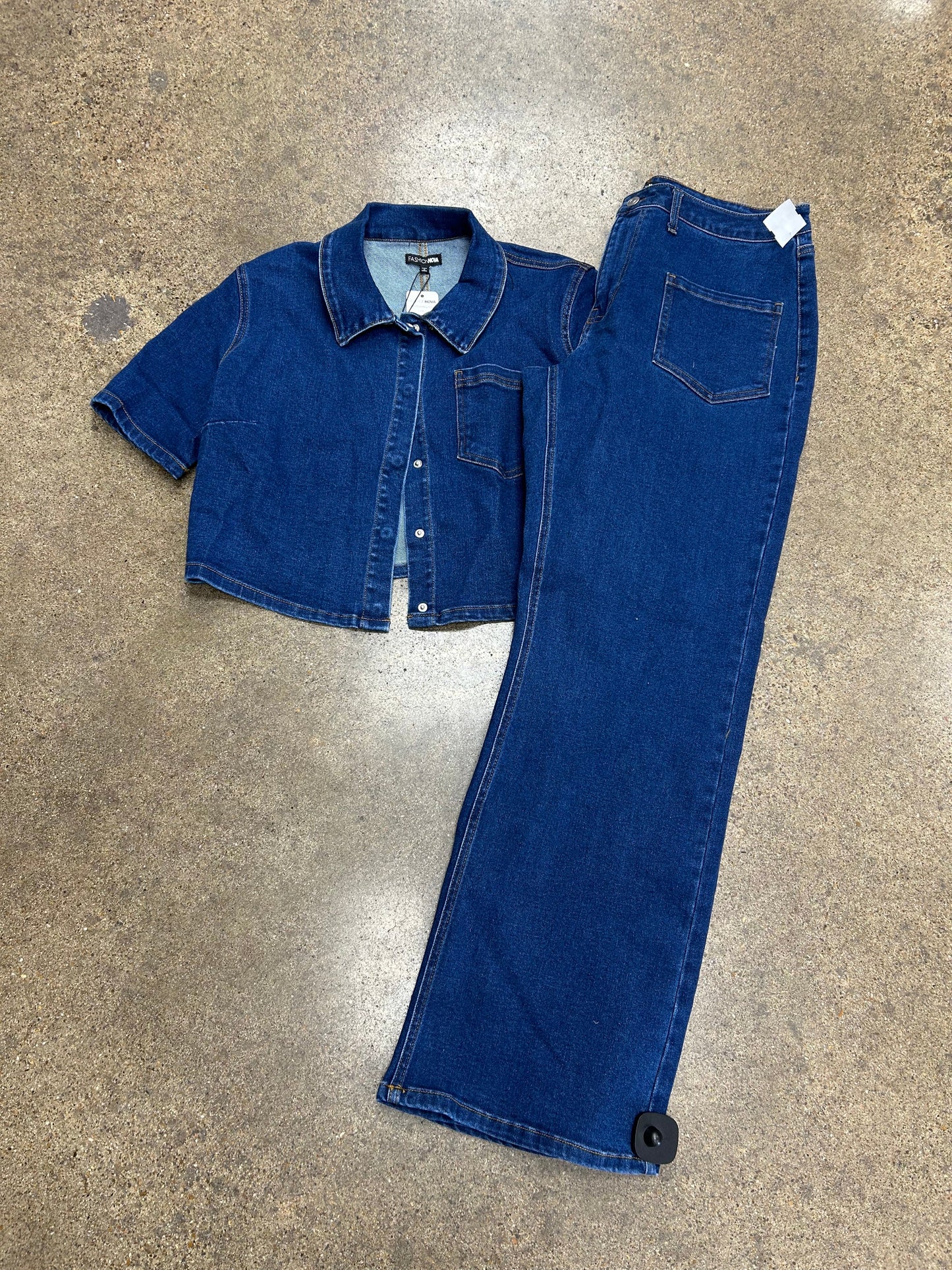 PANTS SET 2PC by FASHION NOVA In BLUE DENIM, Size: XL