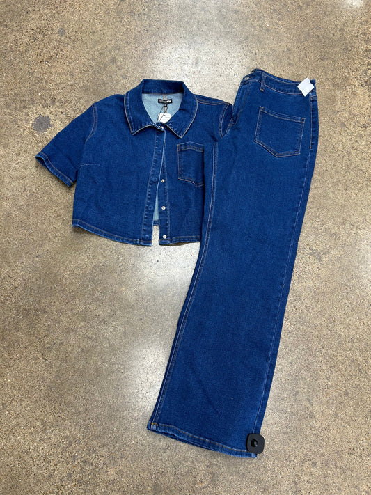 PANTS SET 2PC by FASHION NOVA In BLUE DENIM, Size: XL