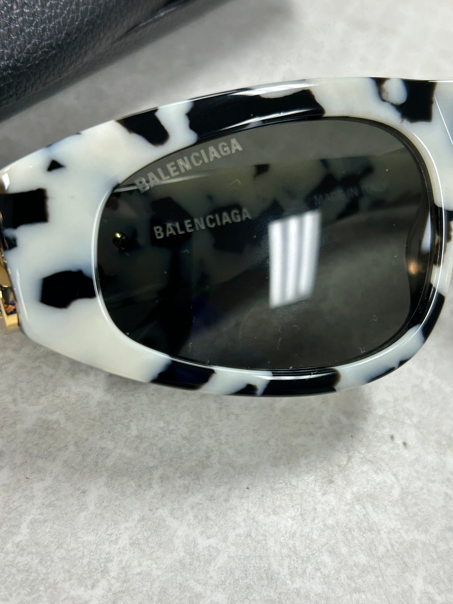 Sunglasses Luxury Designer By Balenciaga In Black & White