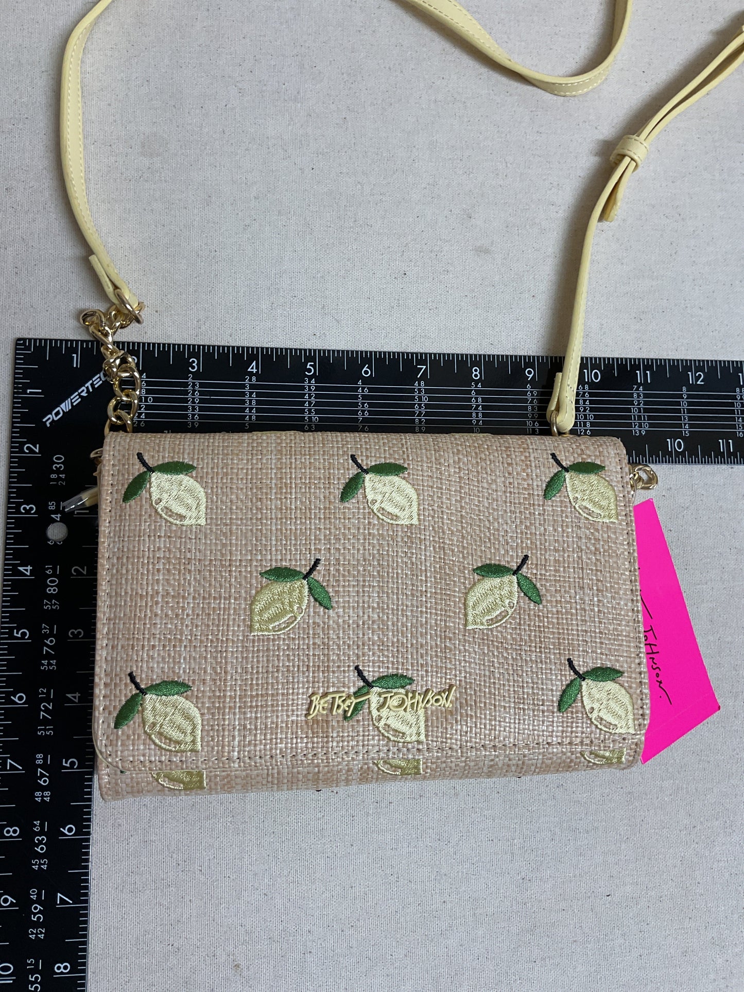 Crossbody By Betsey Johnson In Tan & Yellow, Size:Small