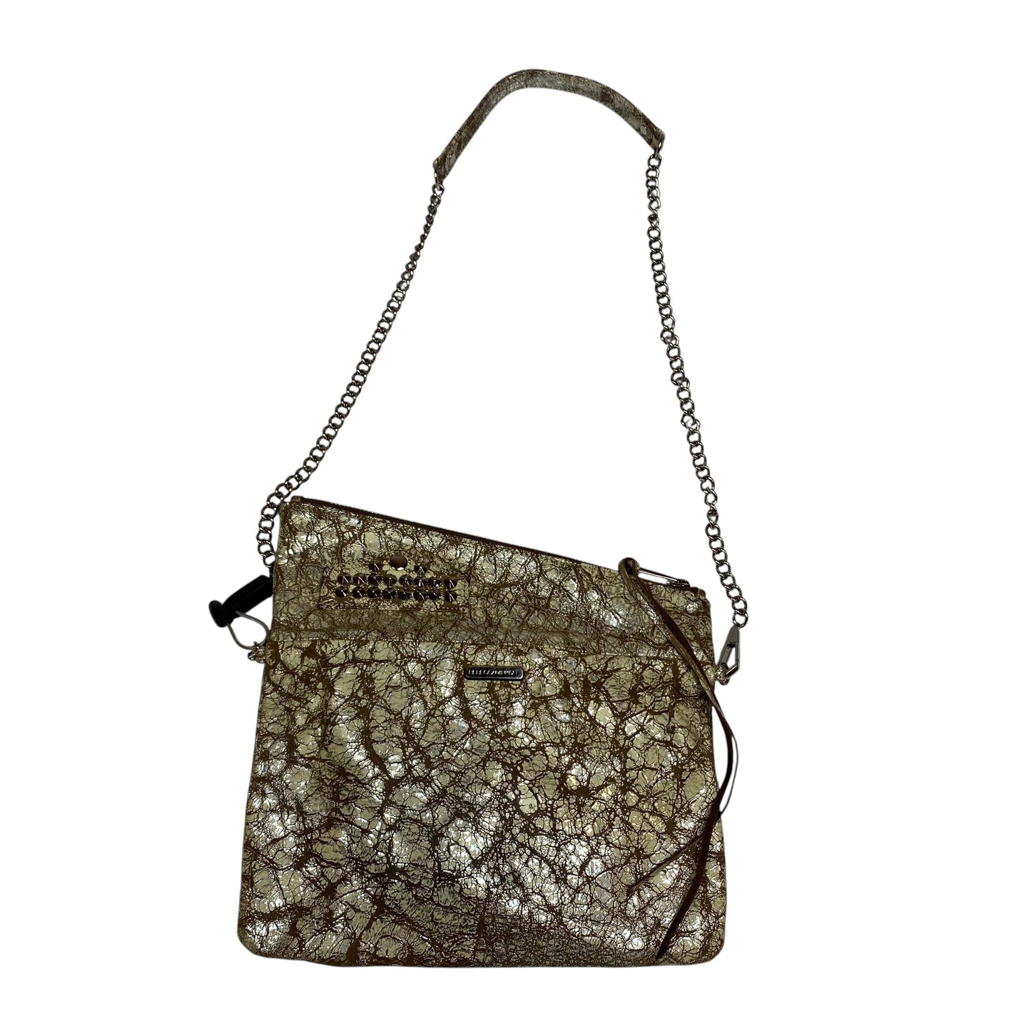 Crossbody Designer By Rebecca Minkoff In Brown & Cream, Size:Small